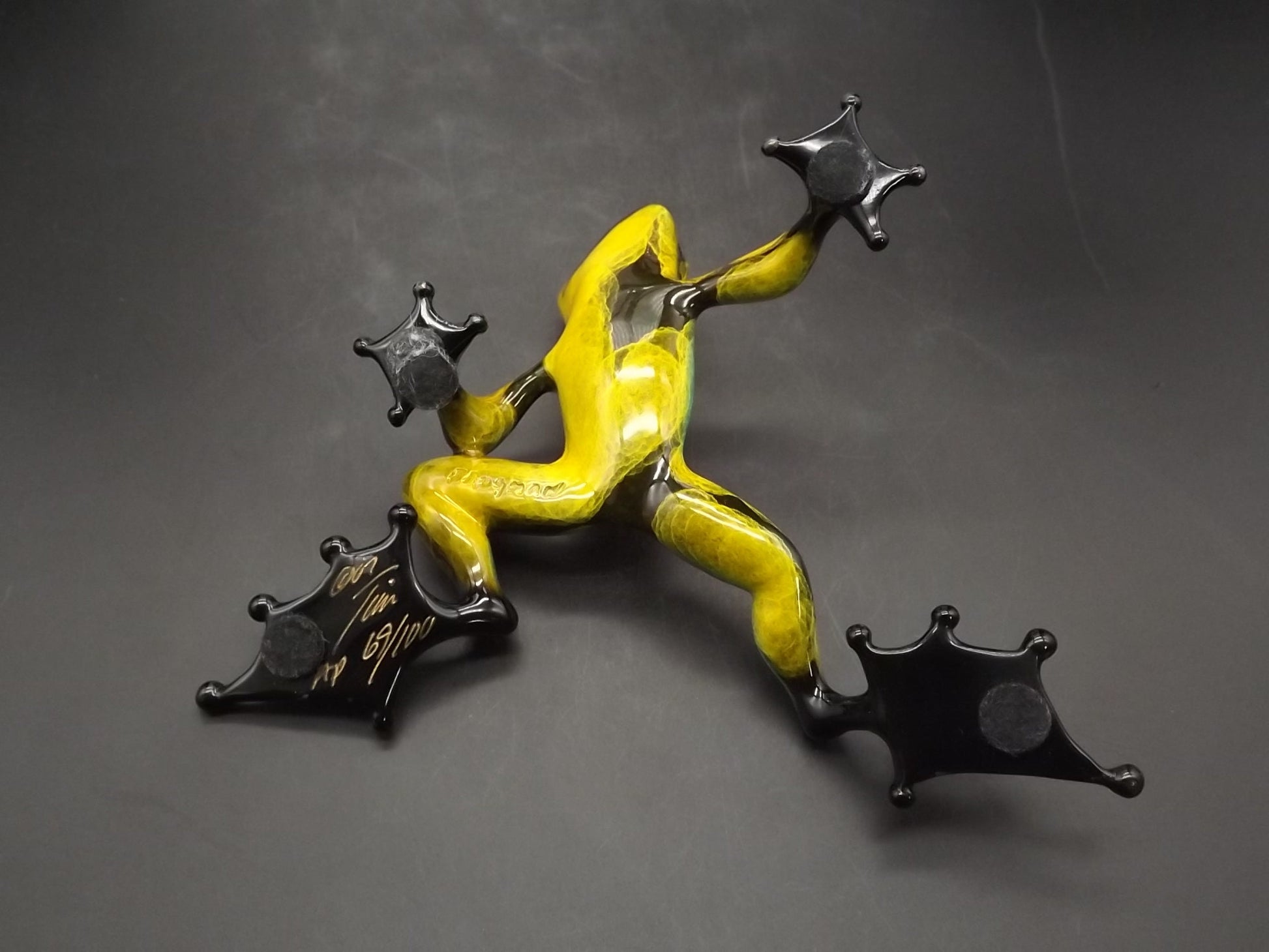 Vintage "Frogman" Tim Cotterill "Zorro" frog. Hand painted rare Artist Proof Bronze figurine. Limited edition #69/100.