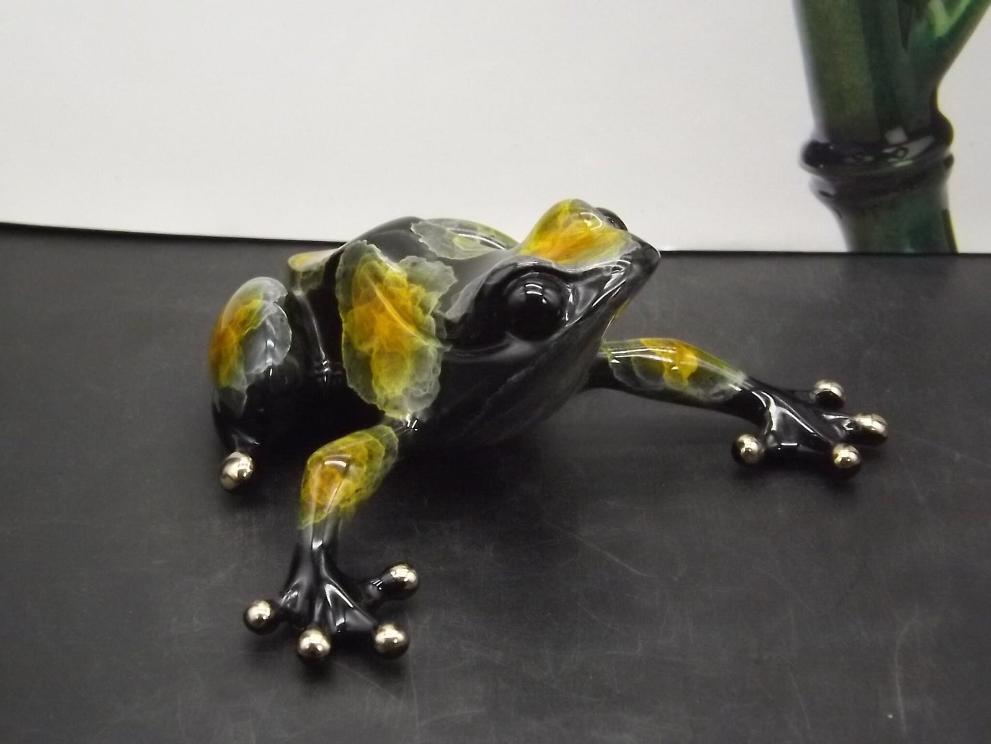 Vintage "Frogman" Tim Cotterill "Black Jack" frog. Hand painted and Enameled Bronze figurine. Event Version 54/100 show version of "Scout".