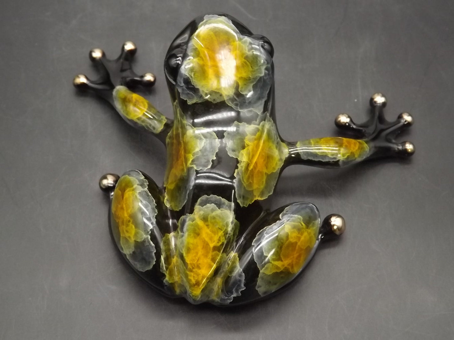 Vintage "Frogman" Tim Cotterill "Black Jack" frog. Hand painted and Enameled Bronze figurine. Event Version 54/100 show version of "Scout".