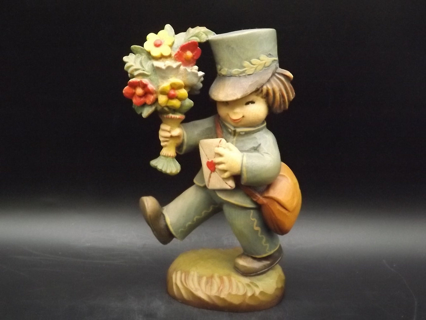 Vintage Anri Wood Figurine: "The Letter" by Juan Ferrandiz