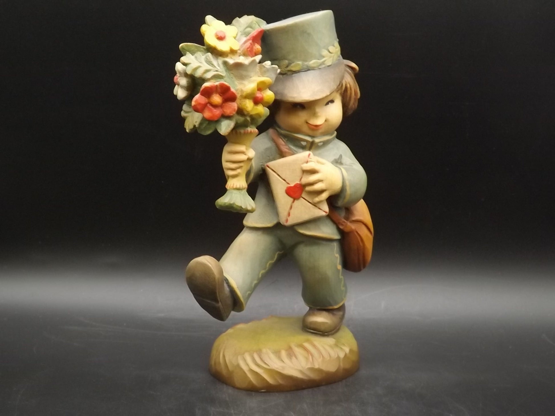 Vintage Anri Wood Figurine: "The Letter" by Juan Ferrandiz