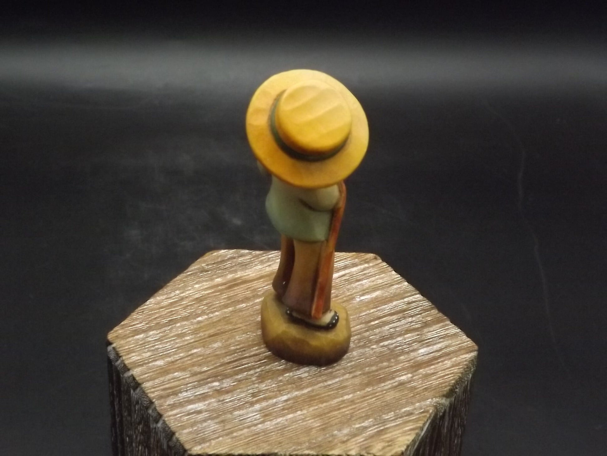 Vintage Anri Wood Figurine: "Summer Time" Boy with Ice Cream, Juan Ferrandiz Design