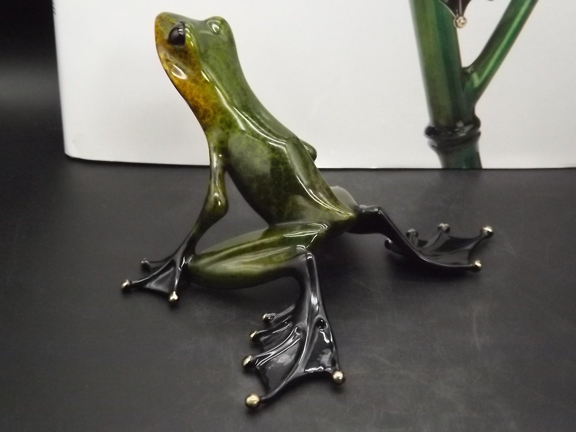 Vintage Frogman Tim Cotterill "Emerald" Bronze Frog Figurine: Limited Edition Artist Proof