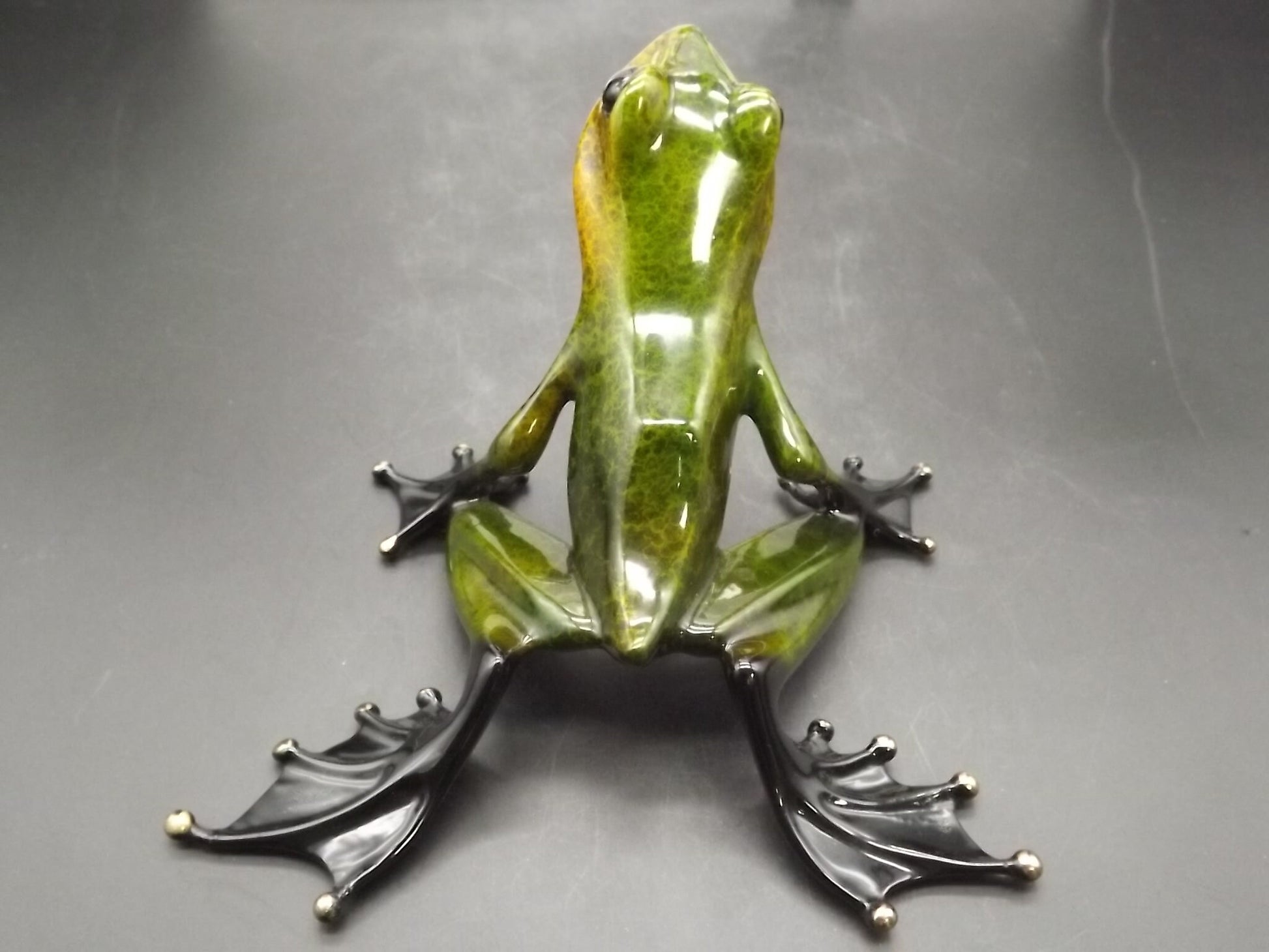 Vintage Frogman Tim Cotterill "Emerald" Bronze Frog Figurine: Limited Edition Artist Proof