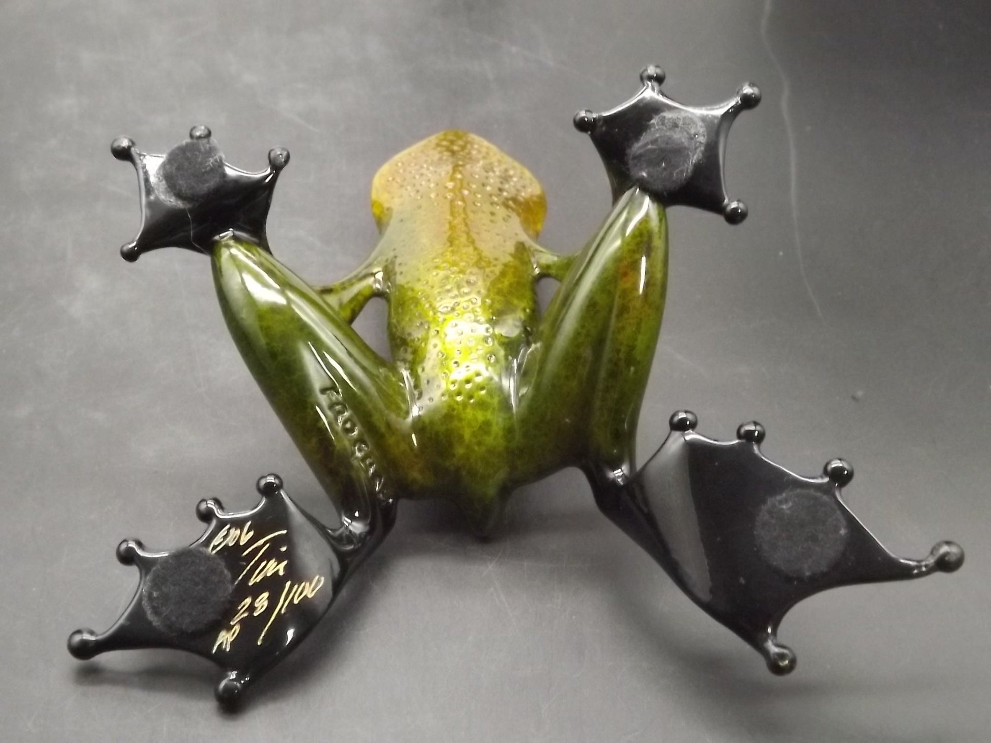 Vintage Frogman Tim Cotterill "Emerald" Bronze Frog Figurine: Limited Edition Artist Proof