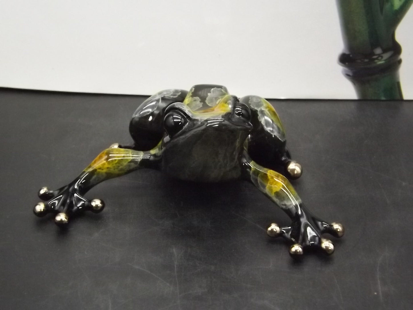Vintage "Frogman" Tim Cotterill "Black Jack" frog. Hand painted and Enameled Bronze figurine. Event Version 54/100 show version of "Scout".