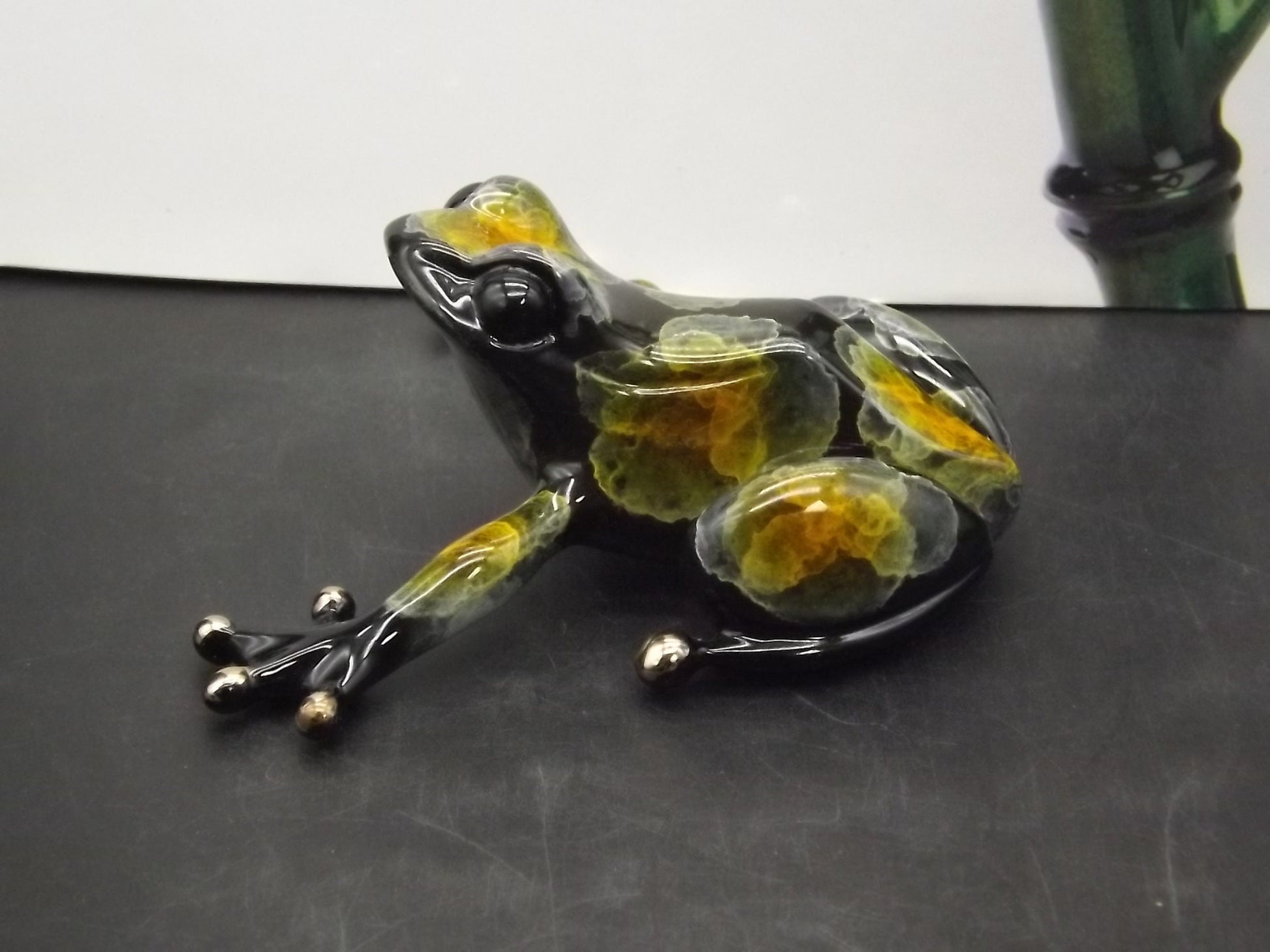 Vintage "Frogman" Tim Cotterill "Black Jack" frog. Hand painted and Enameled Bronze figurine. Event Version 54/100 show version of "Scout".
