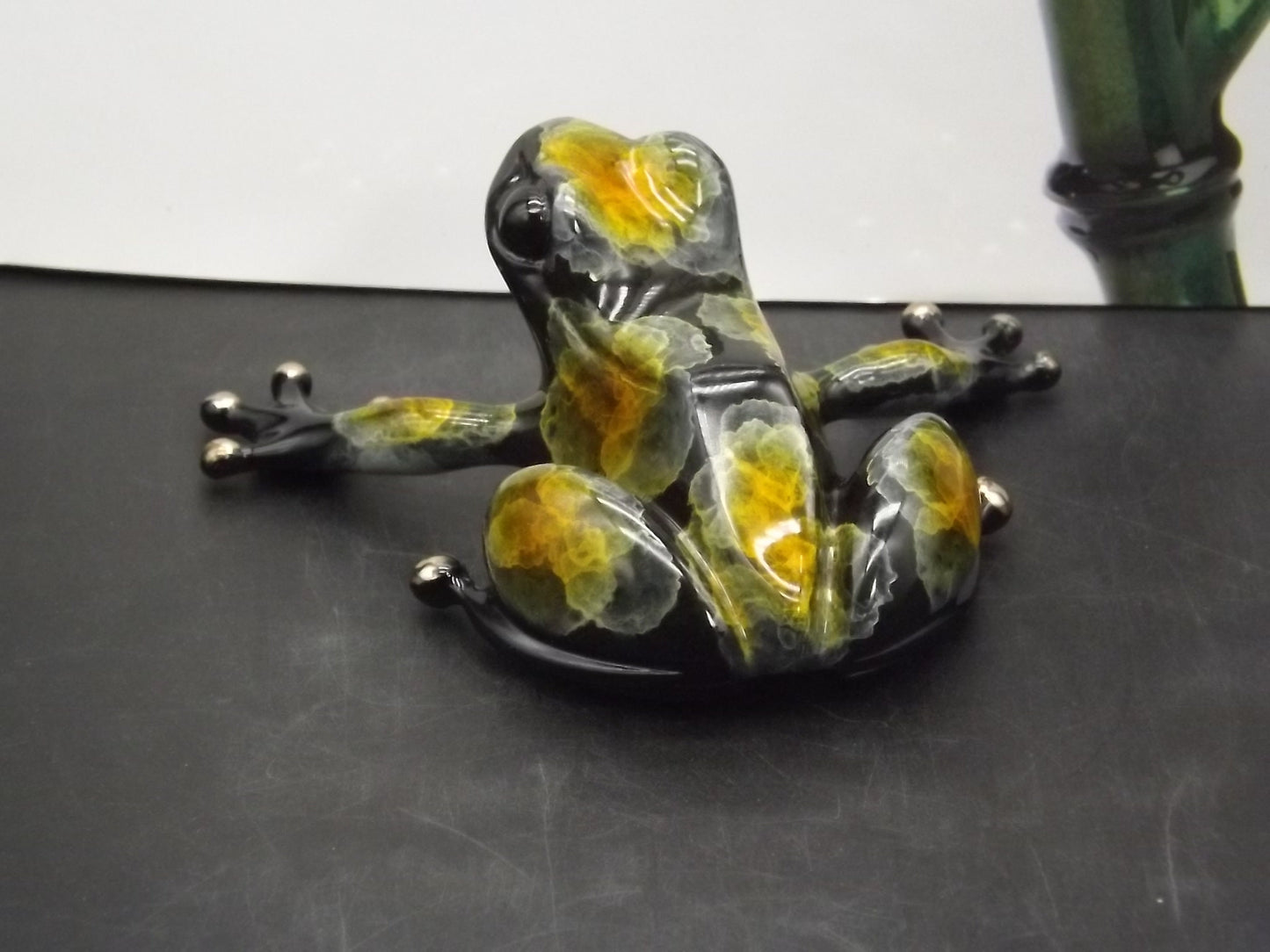 Vintage "Frogman" Tim Cotterill "Black Jack" frog. Hand painted and Enameled Bronze figurine. Event Version 54/100 show version of "Scout".