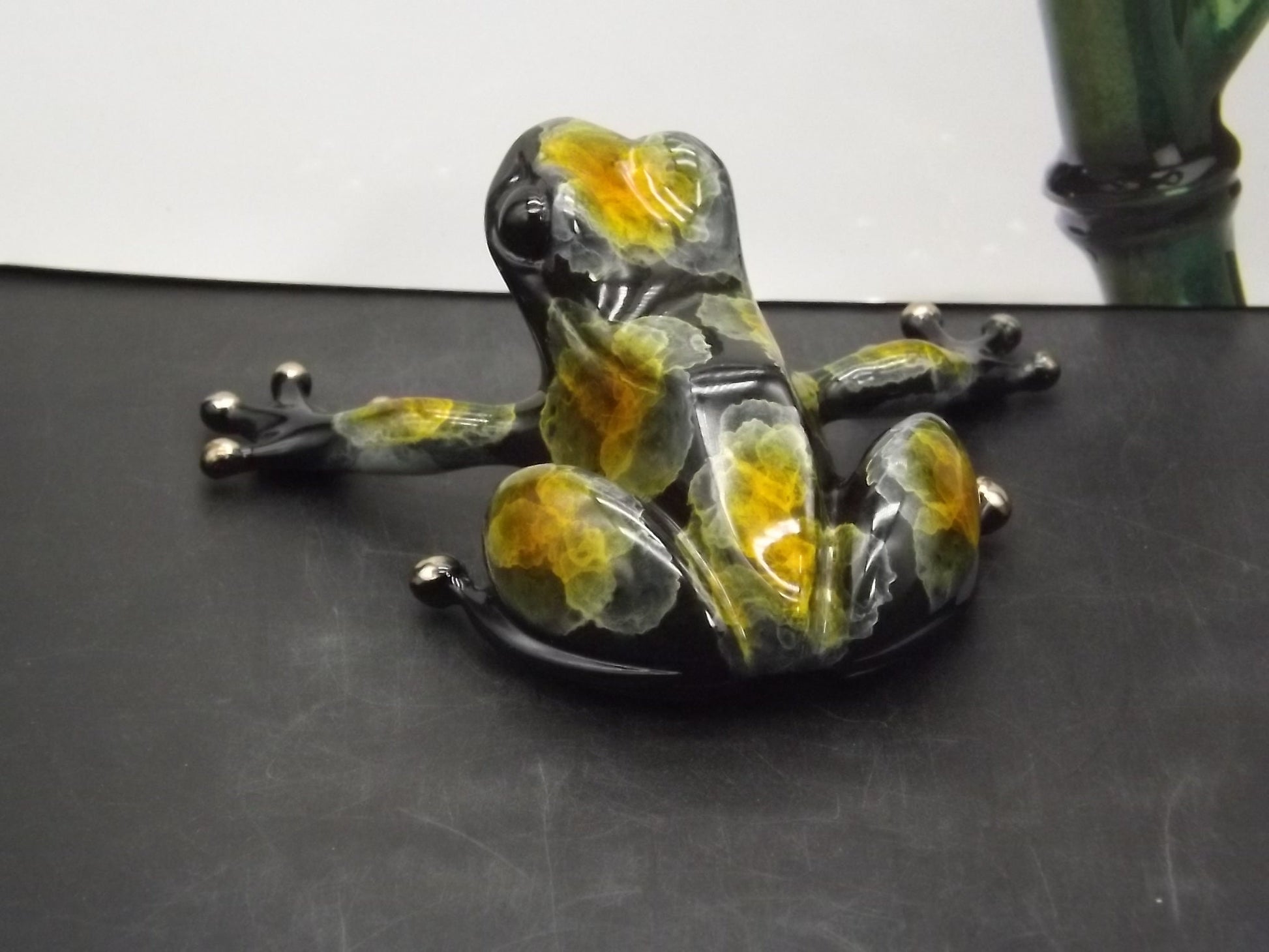Vintage "Frogman" Tim Cotterill "Black Jack" frog. Hand painted and Enameled Bronze figurine. Event Version 54/100 show version of "Scout".