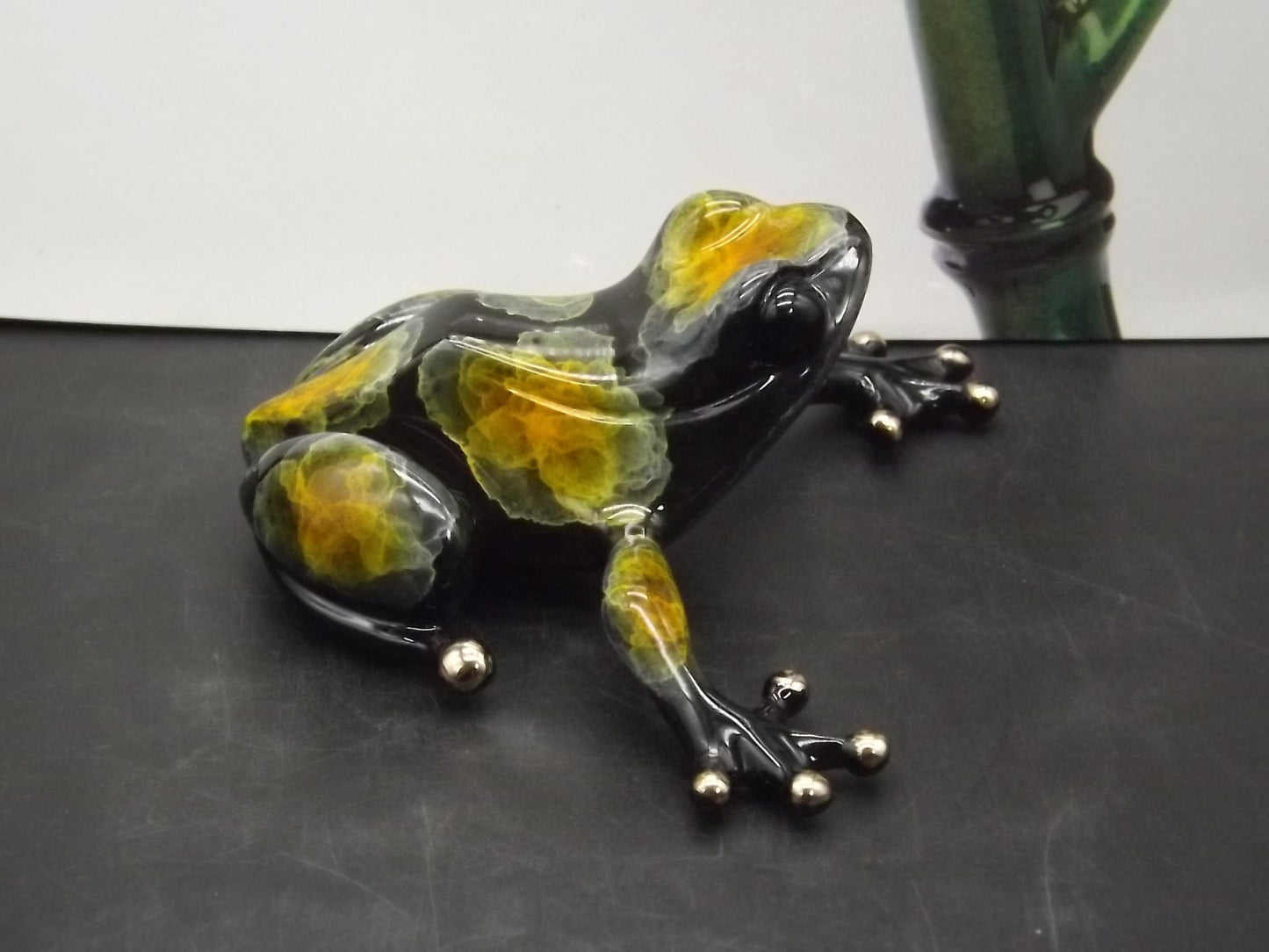 Vintage "Frogman" Tim Cotterill "Black Jack" frog. Hand painted and Enameled Bronze figurine. Event Version 54/100 show version of "Scout".