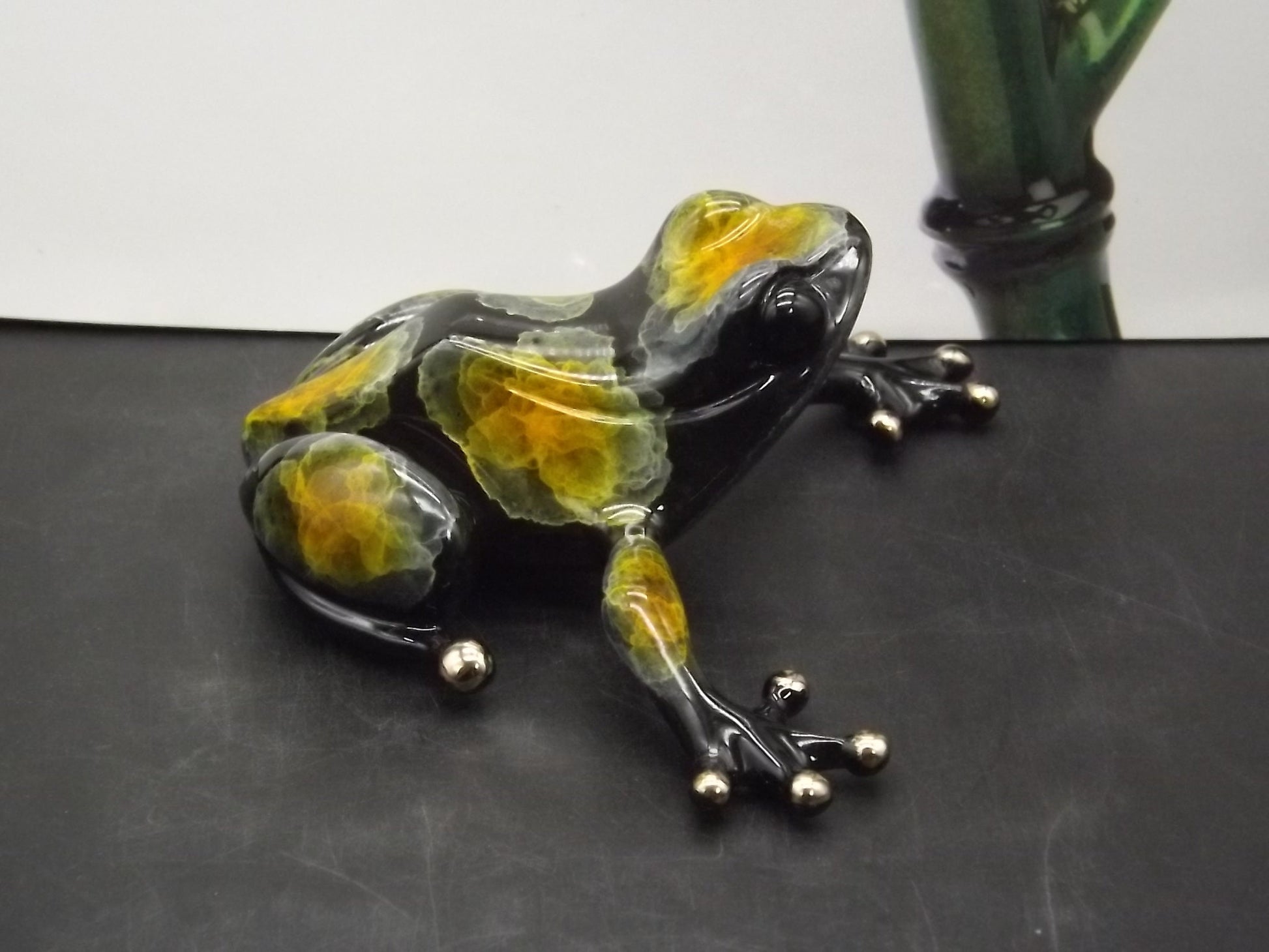Vintage "Frogman" Tim Cotterill "Black Jack" frog. Hand painted and Enameled Bronze figurine. Event Version 54/100 show version of "Scout".