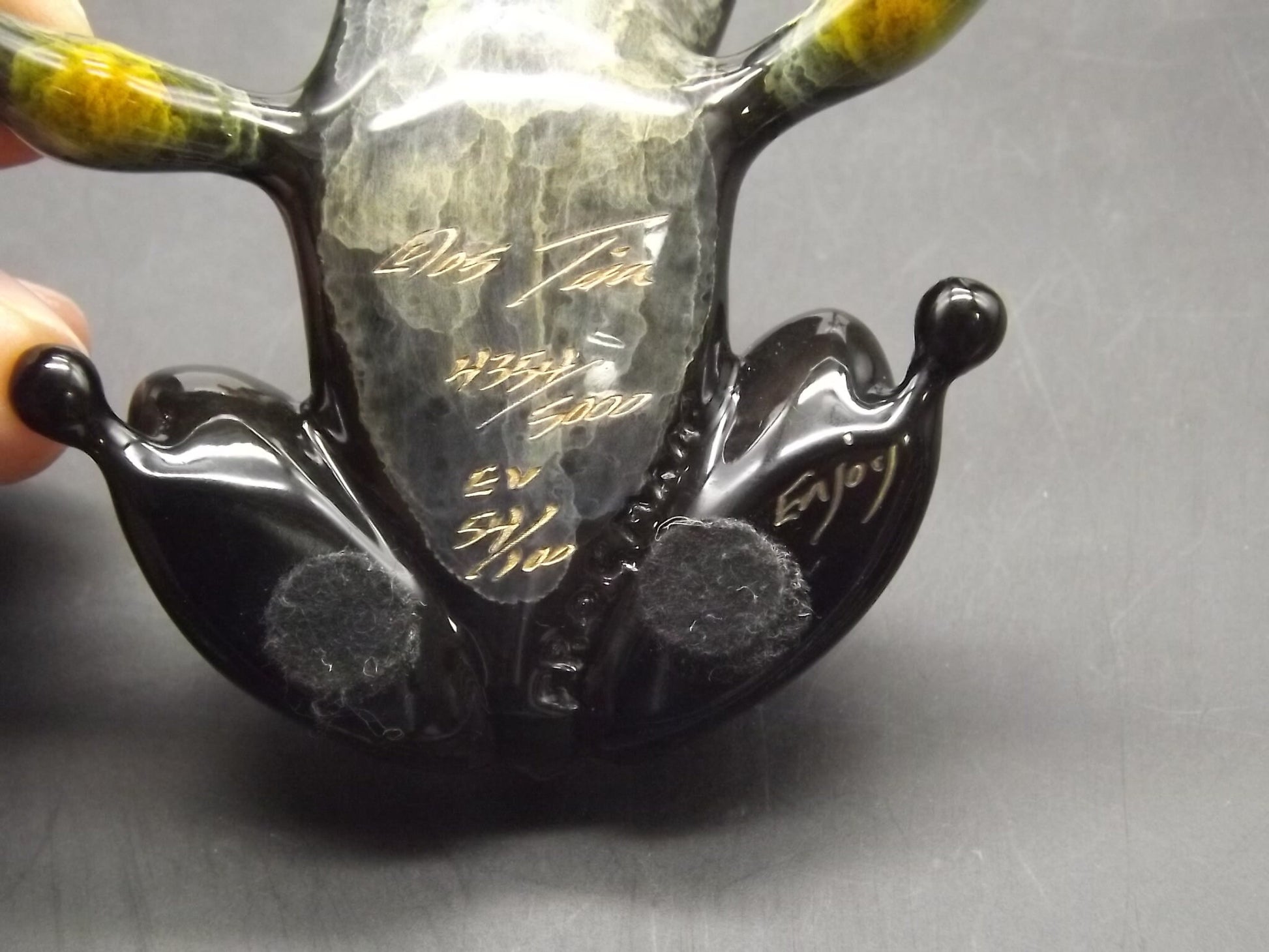 Vintage "Frogman" Tim Cotterill "Black Jack" frog. Hand painted and Enameled Bronze figurine. Event Version 54/100 show version of "Scout".