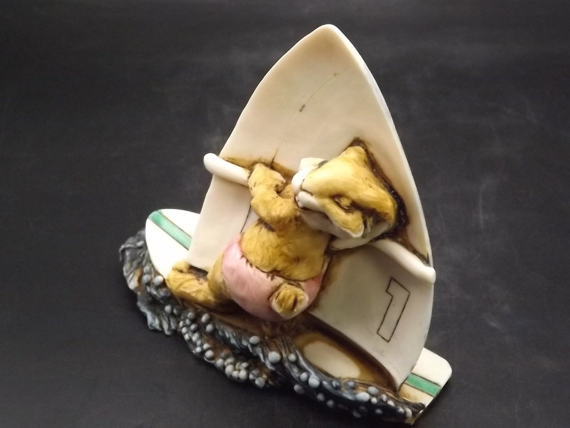 Vintage 1982 Artefice Ottanta Sailing Rabbit Figurine: Hand-Painted Italian Collectible