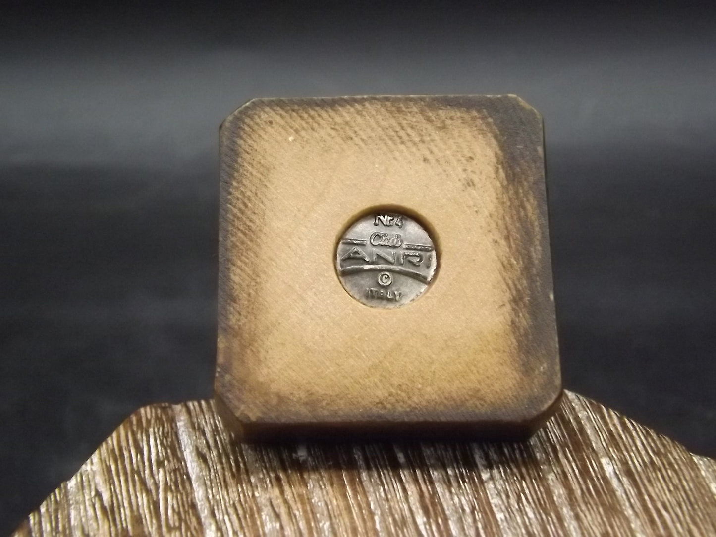 Vintage Anri "Harvest Time" Dark Blue carved wood figurine. Designed by Juan Ferrandiz. Young boy carrying a basket of grapes. Number 4 Club