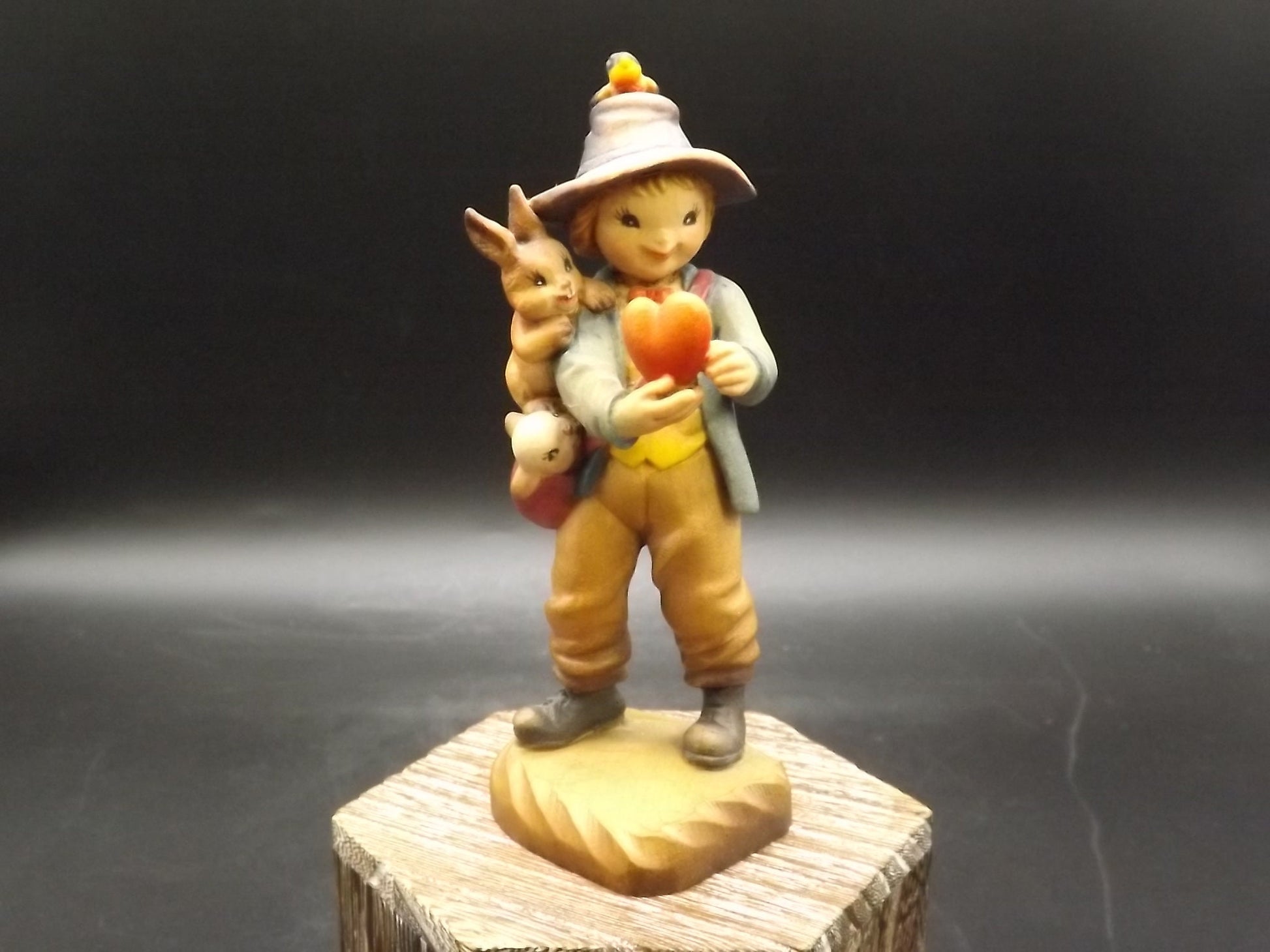 Vintage Anri Wood Figurine: "Will You Be Mine" Juan Ferrandiz Design