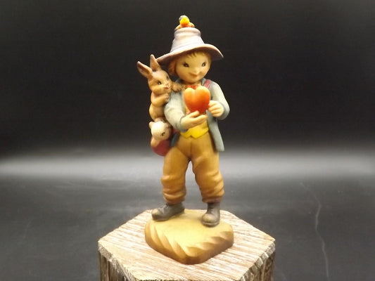 Vintage Anri Wood Figurine: "Will You Be Mine" Juan Ferrandiz Design