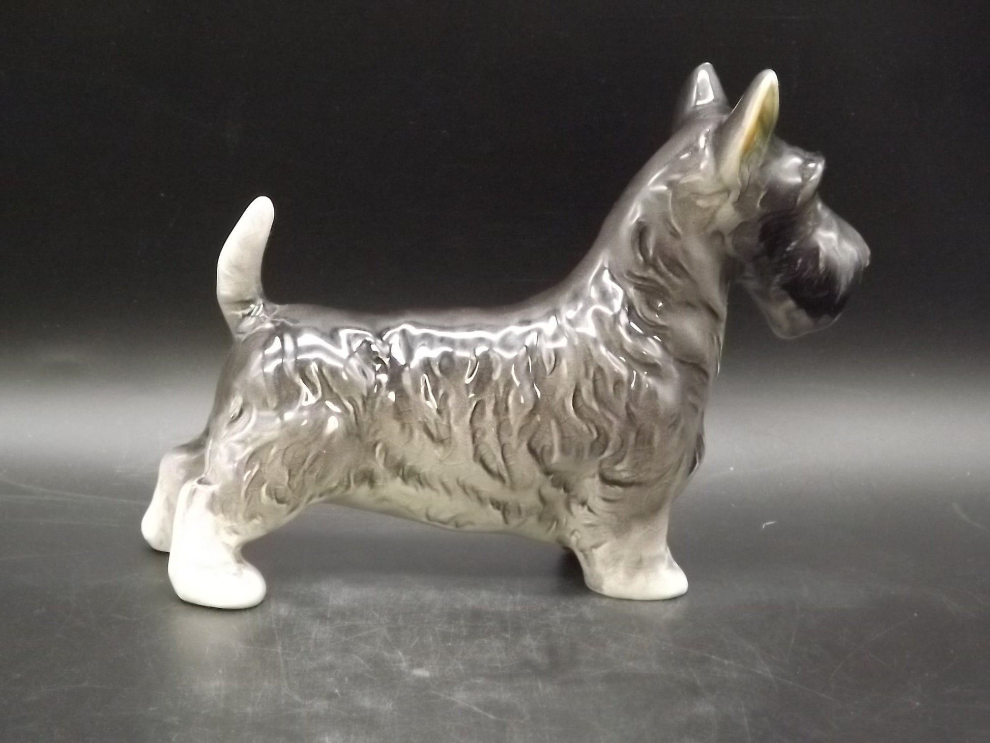 Vintage Schnauzer Figurine: Marked Japan, Dog Collectible