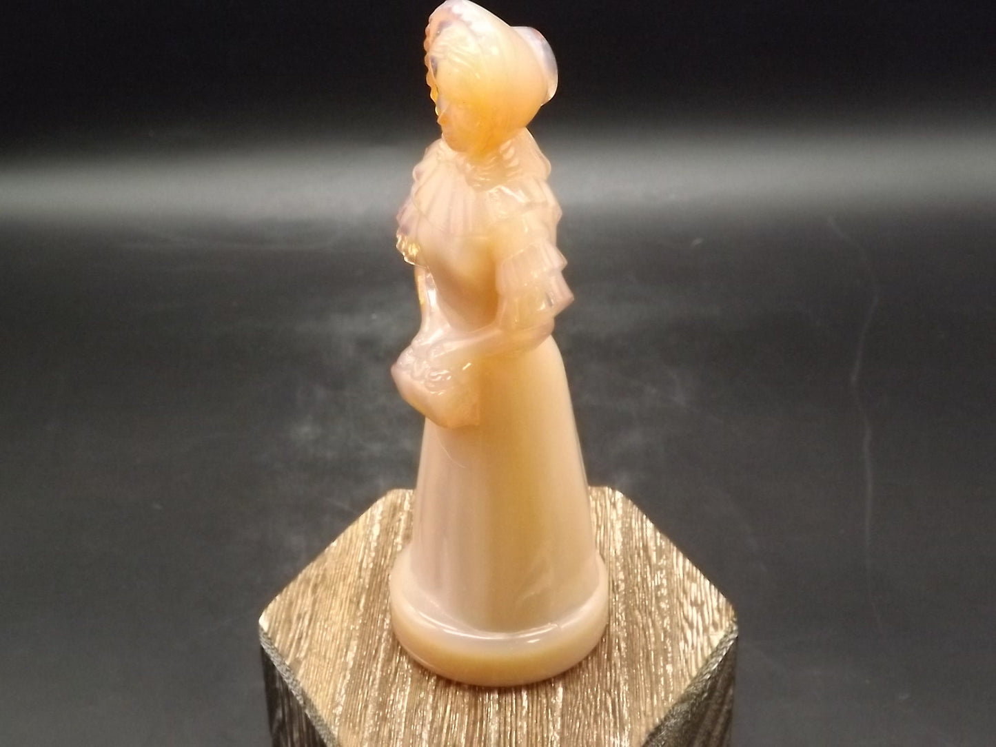 Vintage 1976 Degenhart Peach Slag Glass "Priscilla" Figurine