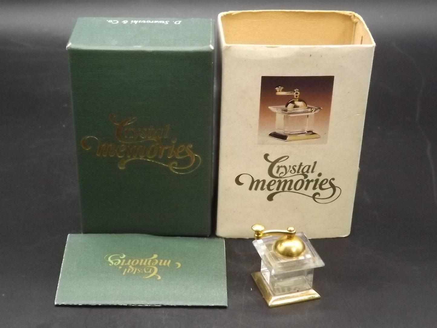 Vintage Swarovski Crystal Memories "Coffee Mill" Figurine. Excellent Condition with original box. Soiled Box