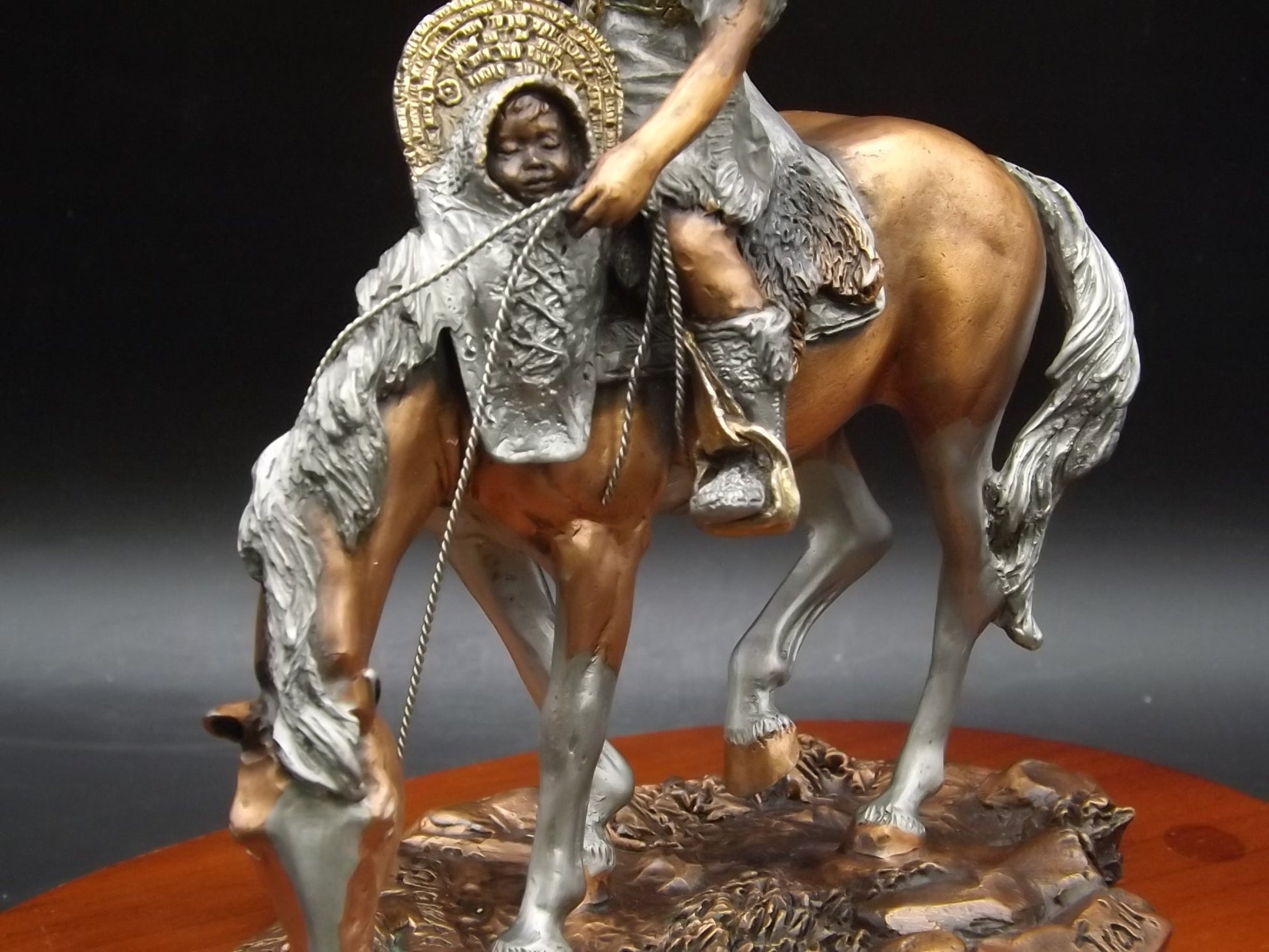 Rare Sacajawea Sculpture: Legends C.A. Pardell Mixed Media Art, COA