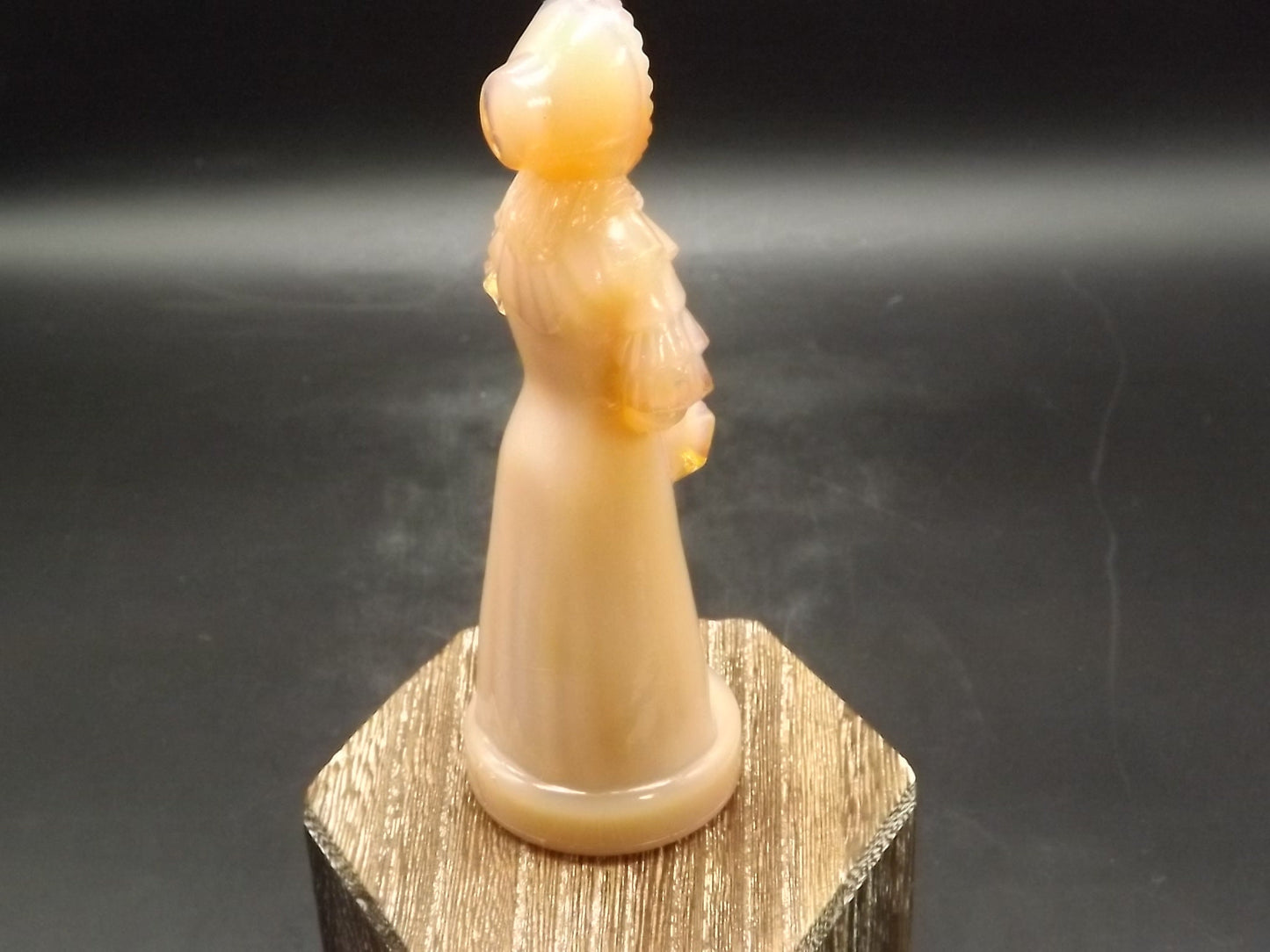 Vintage 1976 Degenhart Peach Slag Glass "Priscilla" Figurine