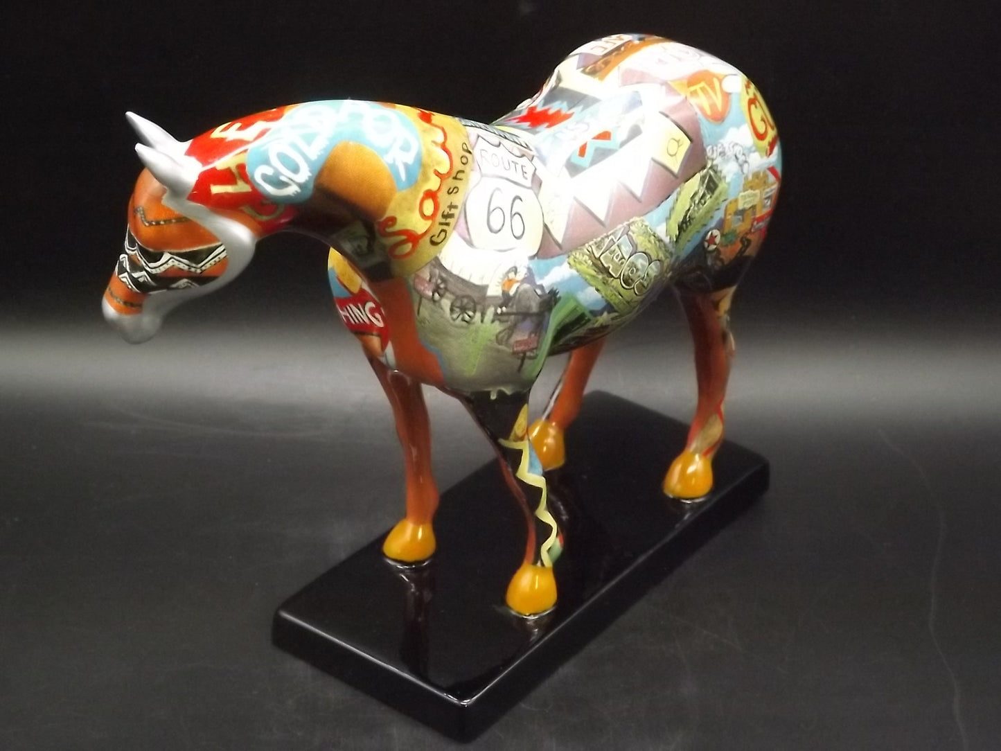 Vintage Trail of Painted Ponies "Route 66 Horse" Porcelain Horse figurine. Edition 3E/6127. Item #1460 with hang tag but no box.