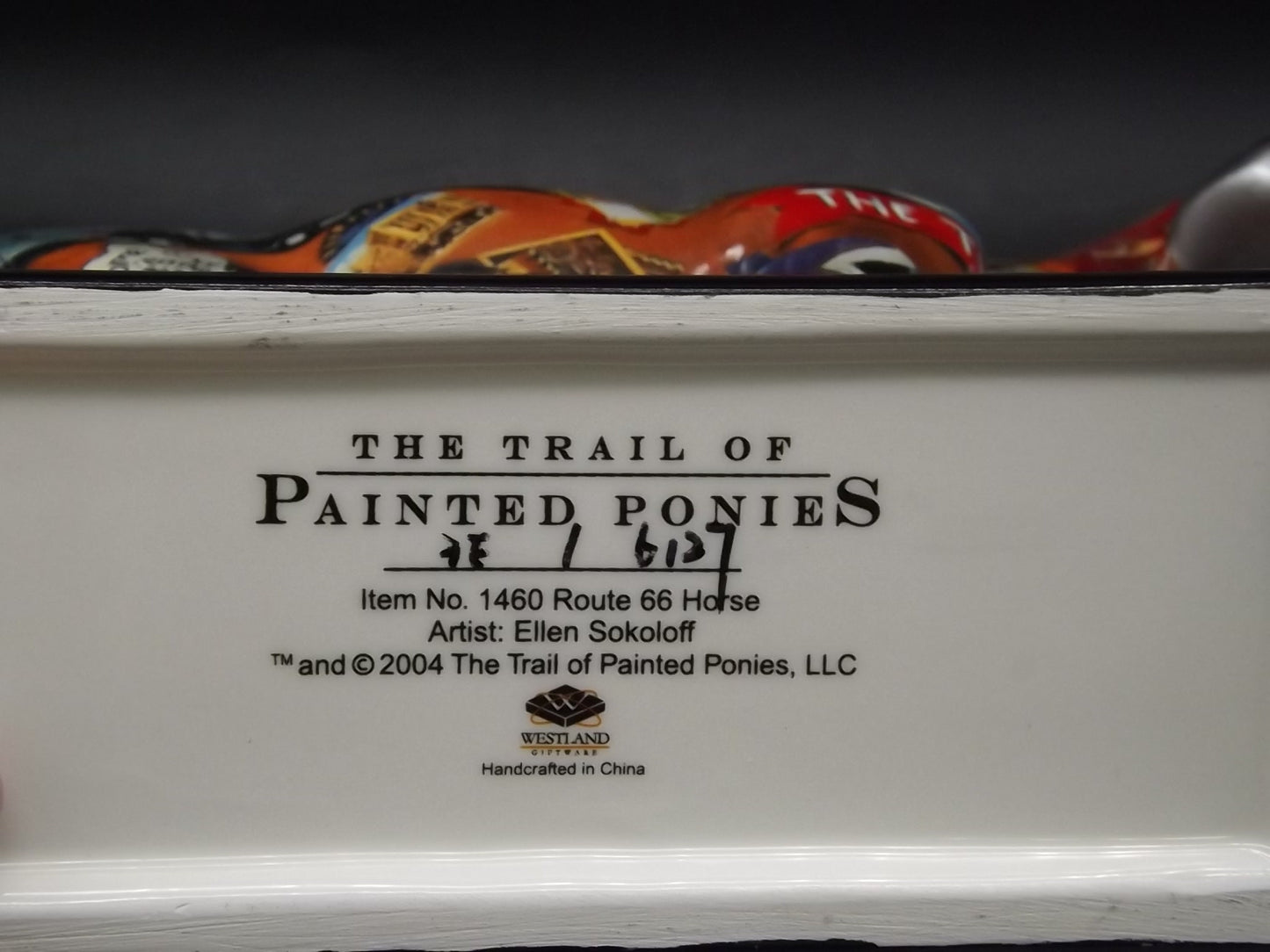 Vintage Trail of Painted Ponies "Route 66 Horse" Porcelain Horse figurine. Edition 3E/6127. Item #1460 with hang tag but no box.