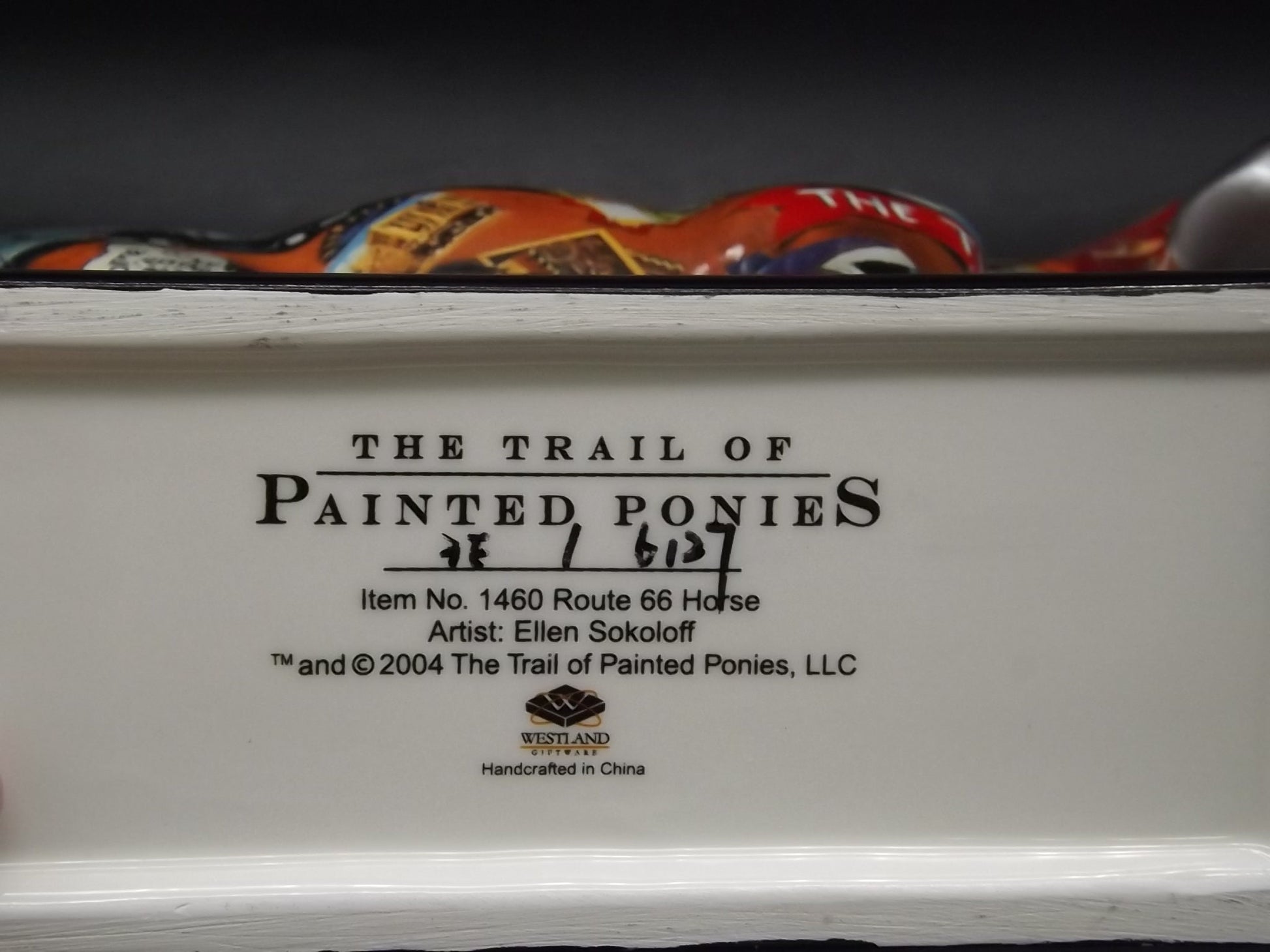 Vintage Trail of Painted Ponies "Route 66 Horse" Porcelain Horse figurine. Edition 3E/6127. Item #1460 with hang tag but no box.