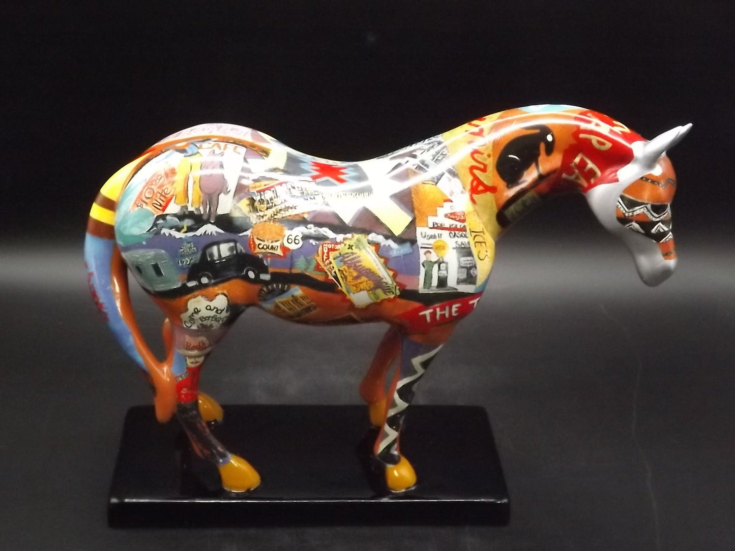 Vintage Trail of Painted Ponies "Route 66 Horse" Porcelain Horse figurine. Edition 3E/6127. Item #1460 with hang tag but no box.