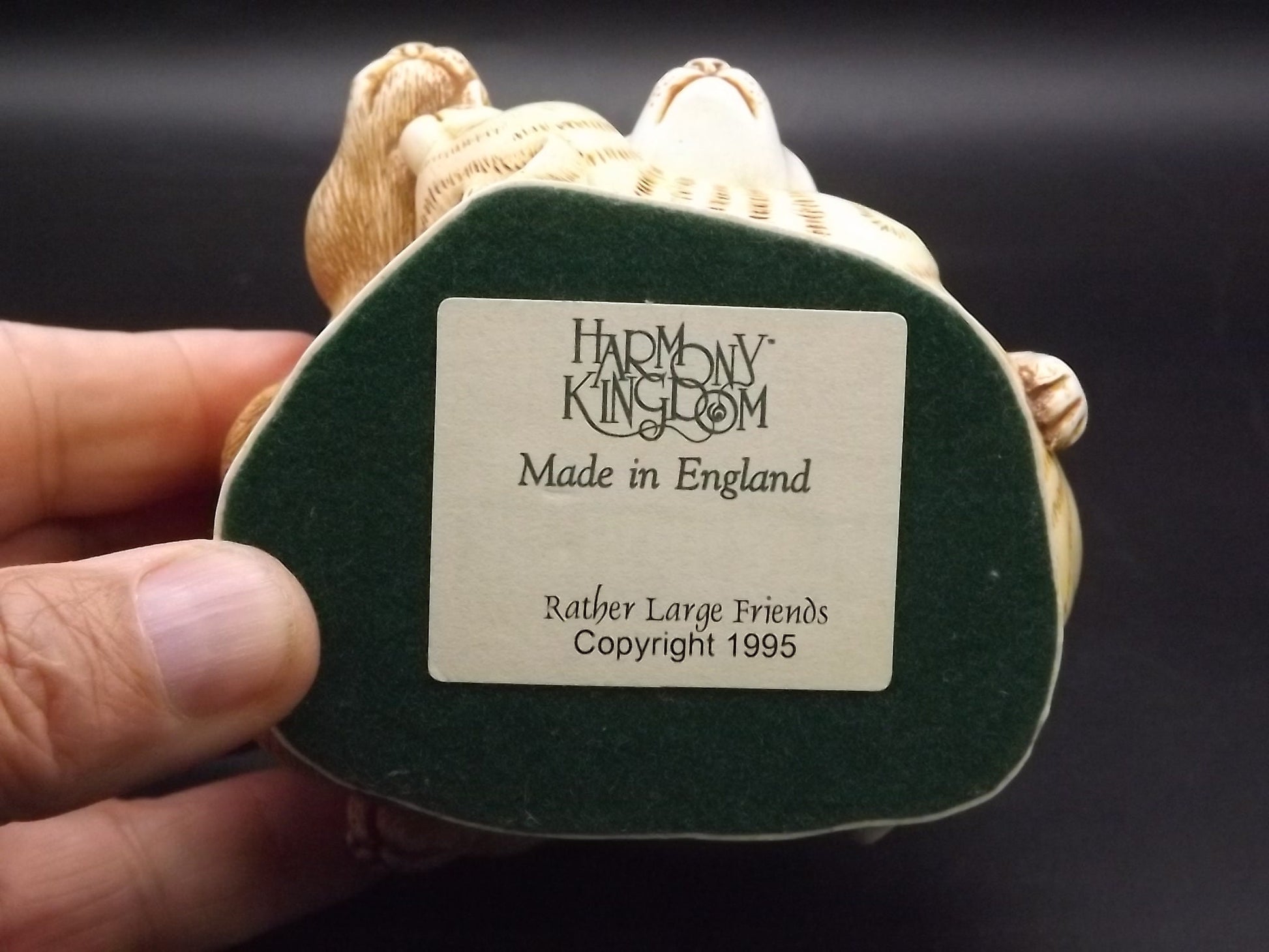 Retired 1995 Harmony Kingdom "Rather Large Friends'" Jest Figurine. Excellent condition. With original box.