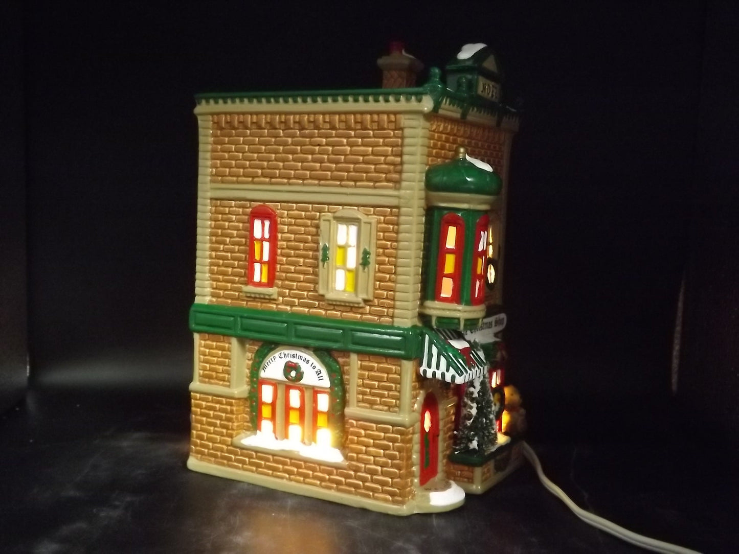 Vintage 1991 Snow Village "The Christmas Shop" Figurine with Box & COA