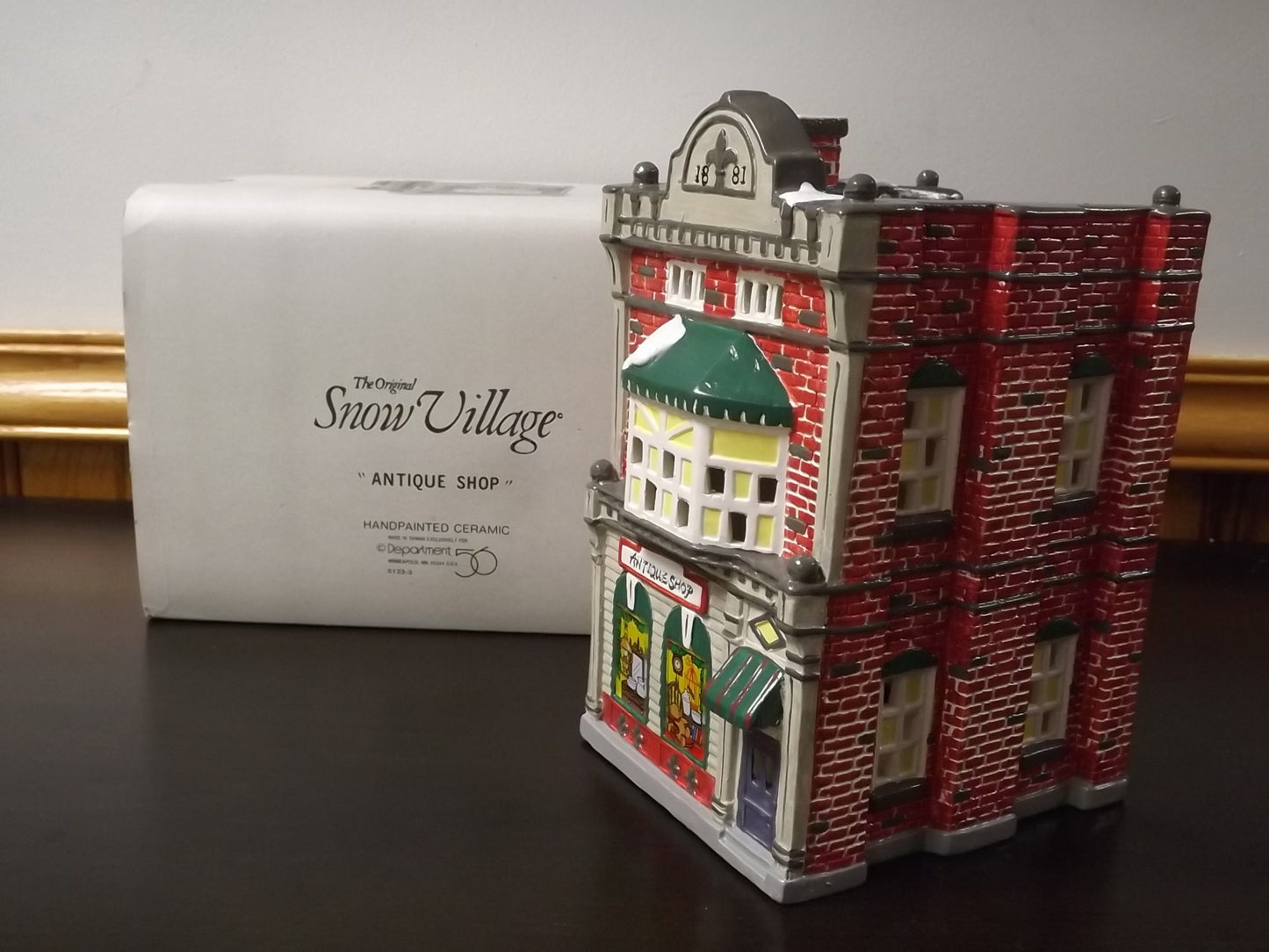 Vintage 1988 Snow Village "Antique Shop" Figurine with Box & COA