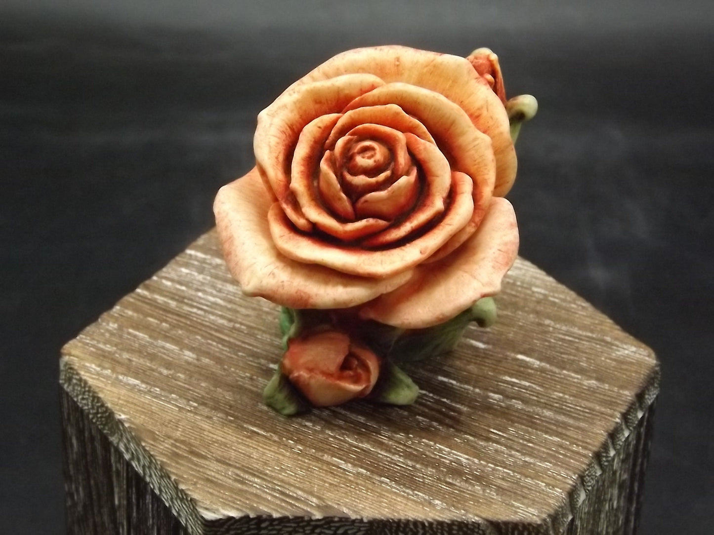 Harmony Kingdom Orange Rose Figurine: Limited Edition #3419/3600, Artist Signed
