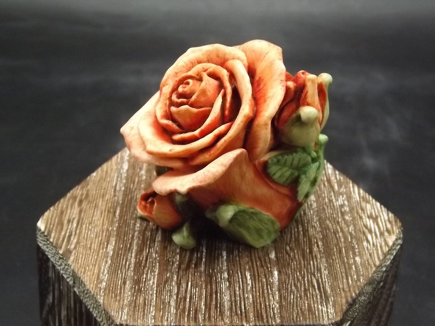 Harmony Kingdom Orange Rose Figurine: Limited Edition #3419/3600, Artist Signed