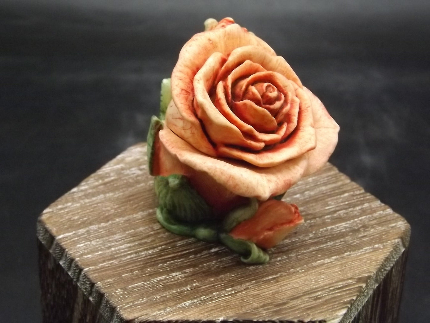 Harmony Kingdom Orange Rose Figurine: Limited Edition #3419/3600, Artist Signed