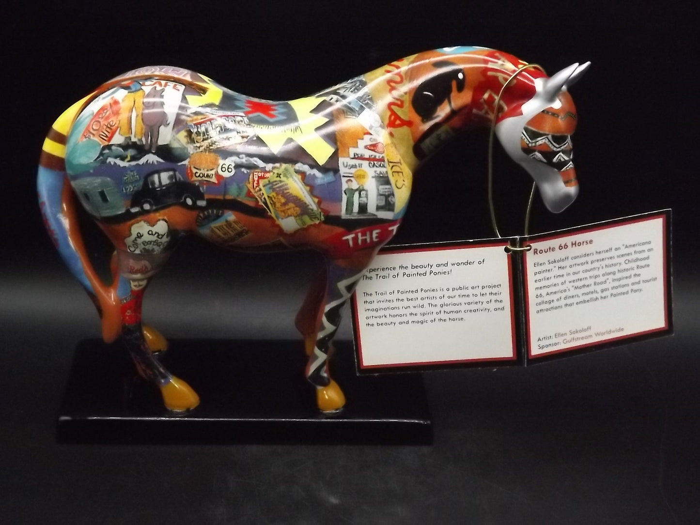 Vintage Trail of Painted Ponies "Route 66 Horse" Porcelain Horse figurine. Edition 3E/6127. Item #1460 with hang tag but no box.