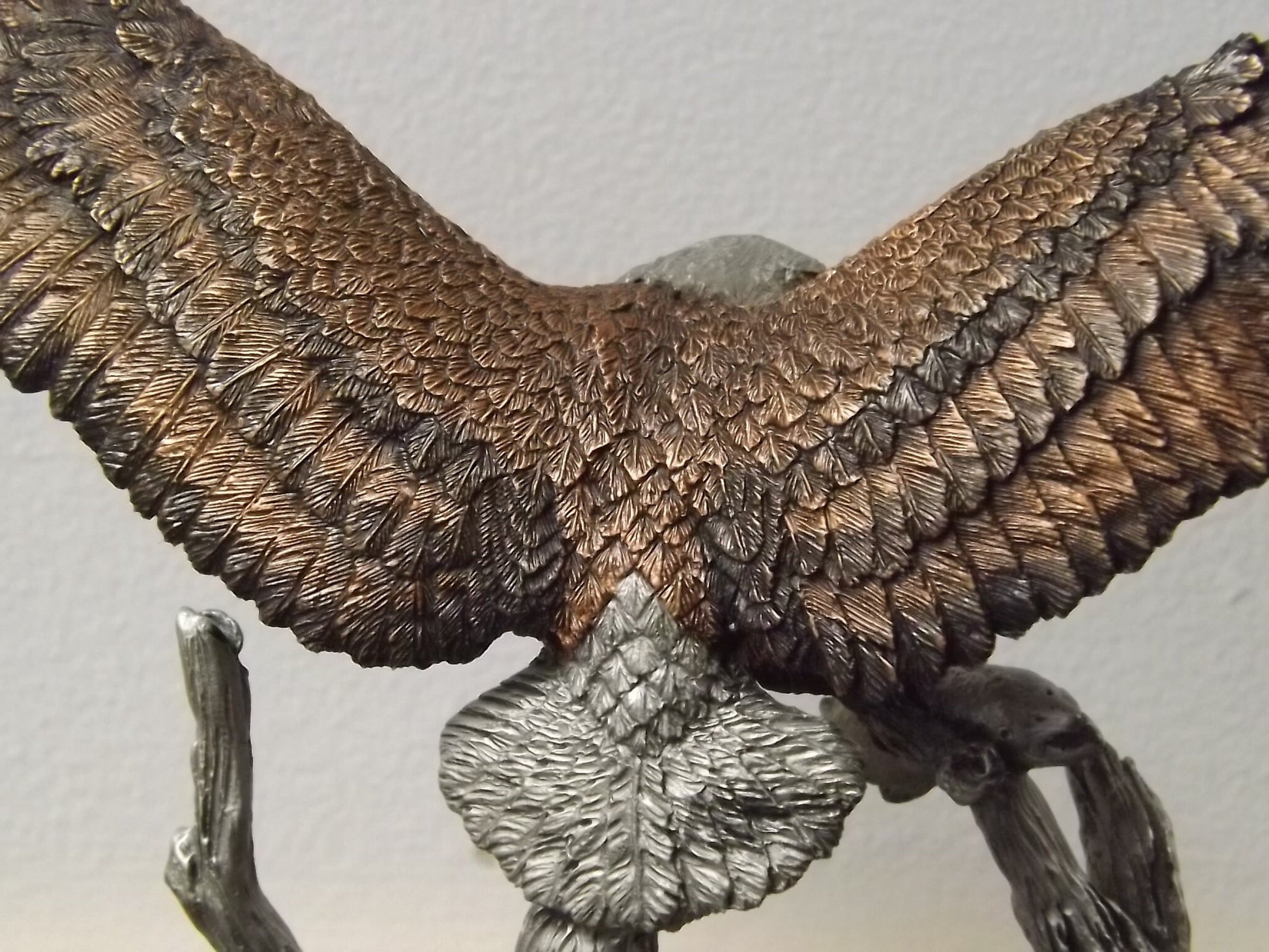 Vintage Kitty Cantrell Eagle Sculpture: Legends Mixed Media Art on Marble