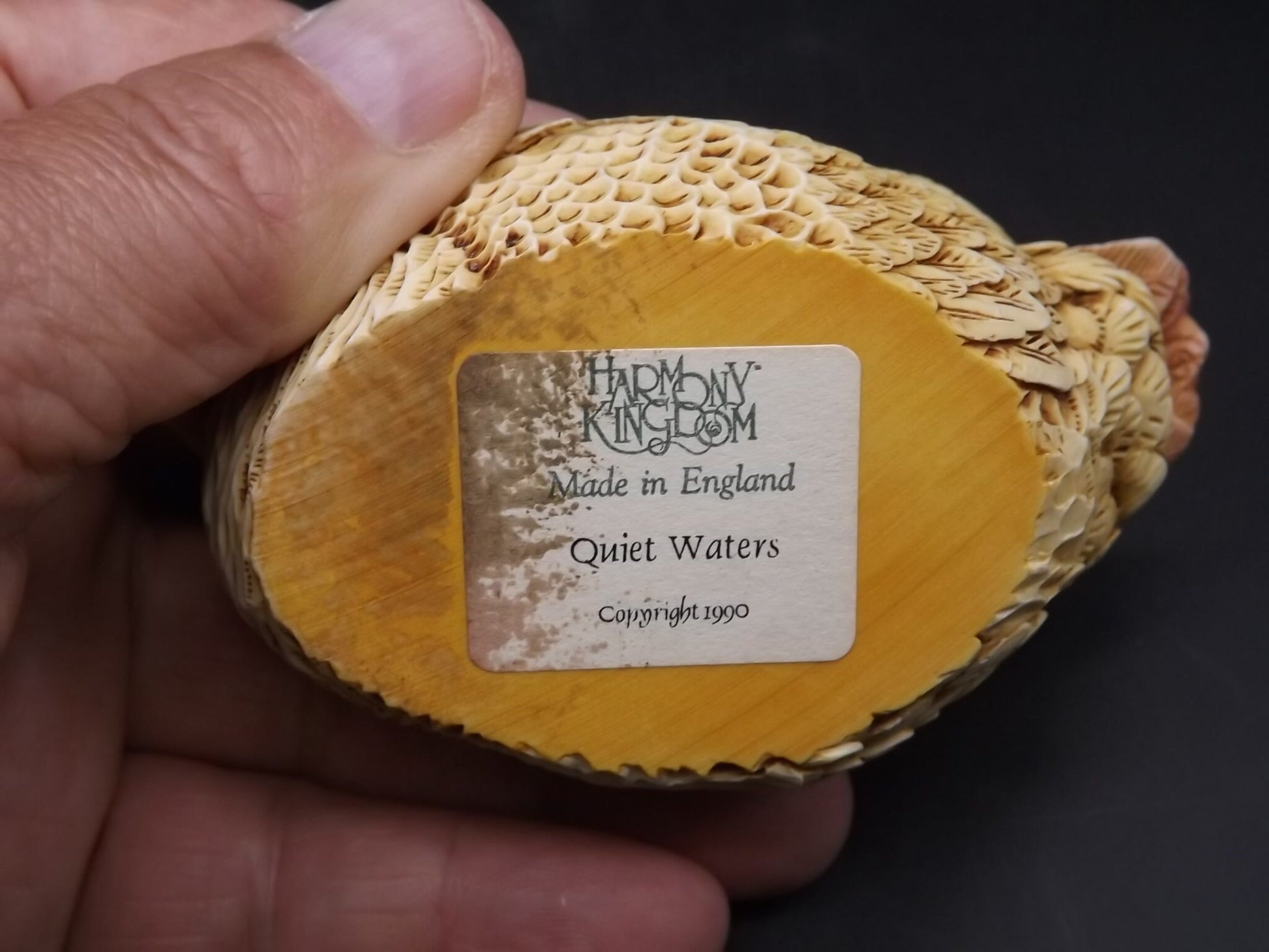 Retired 1990 Harmony Kingdom Duck Figurine: Quiet Waters Treasure Jest