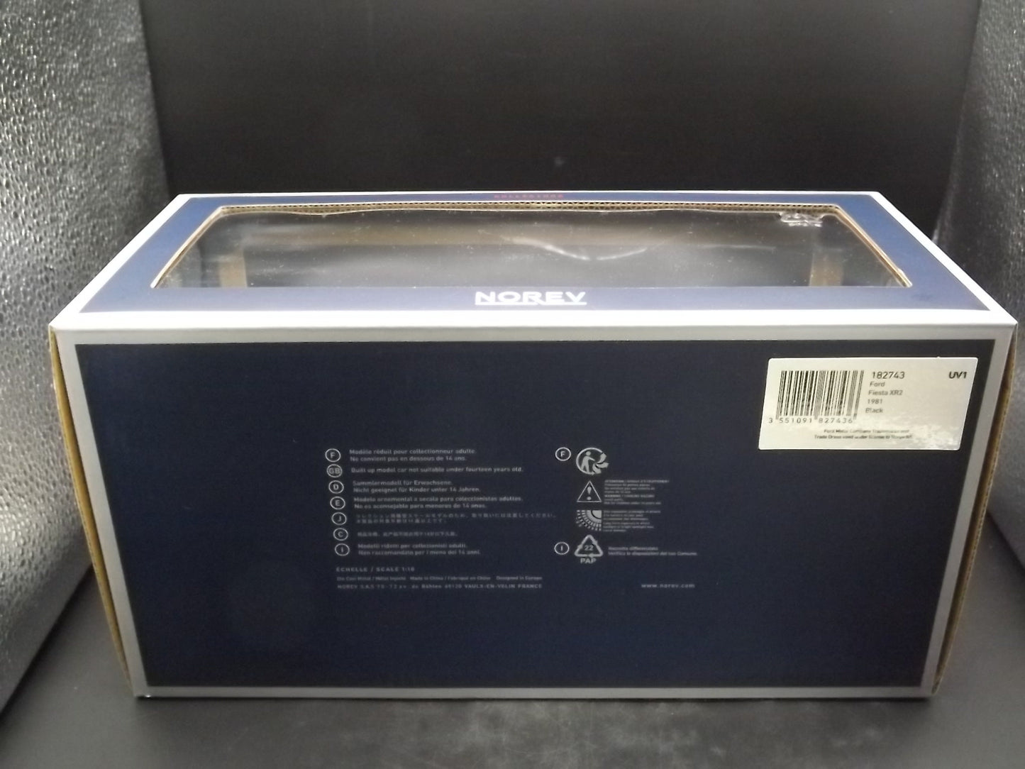 Vintage Norev Mint 1981 Black Ford Fiesta XR2 Metal Model in original box. Never displayed Exceptional condition. 1:18 scale.