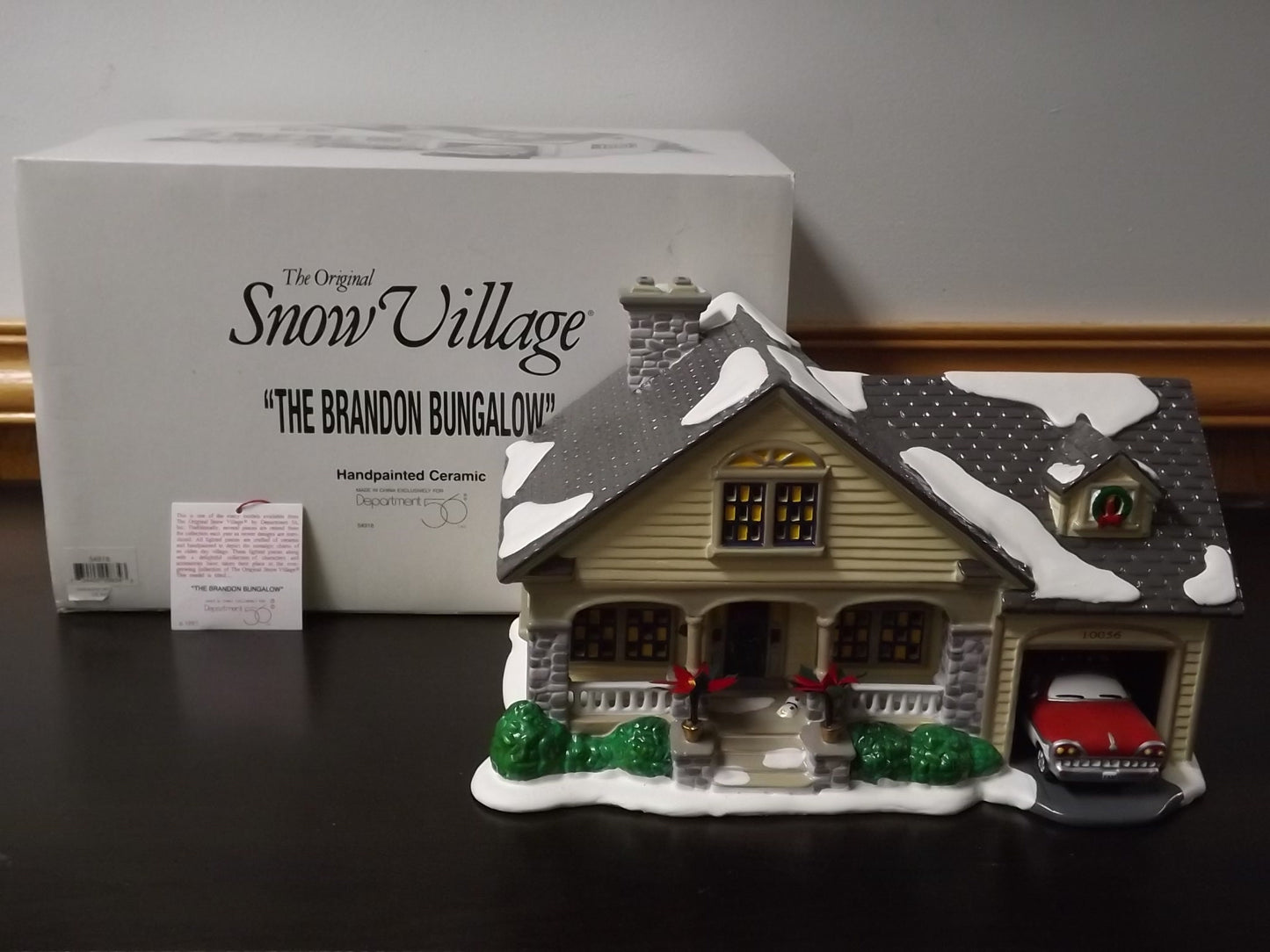 Vintage 1997 Snow Village "The Brandon Bungalow" Cottage Figurine (With Box & COA)