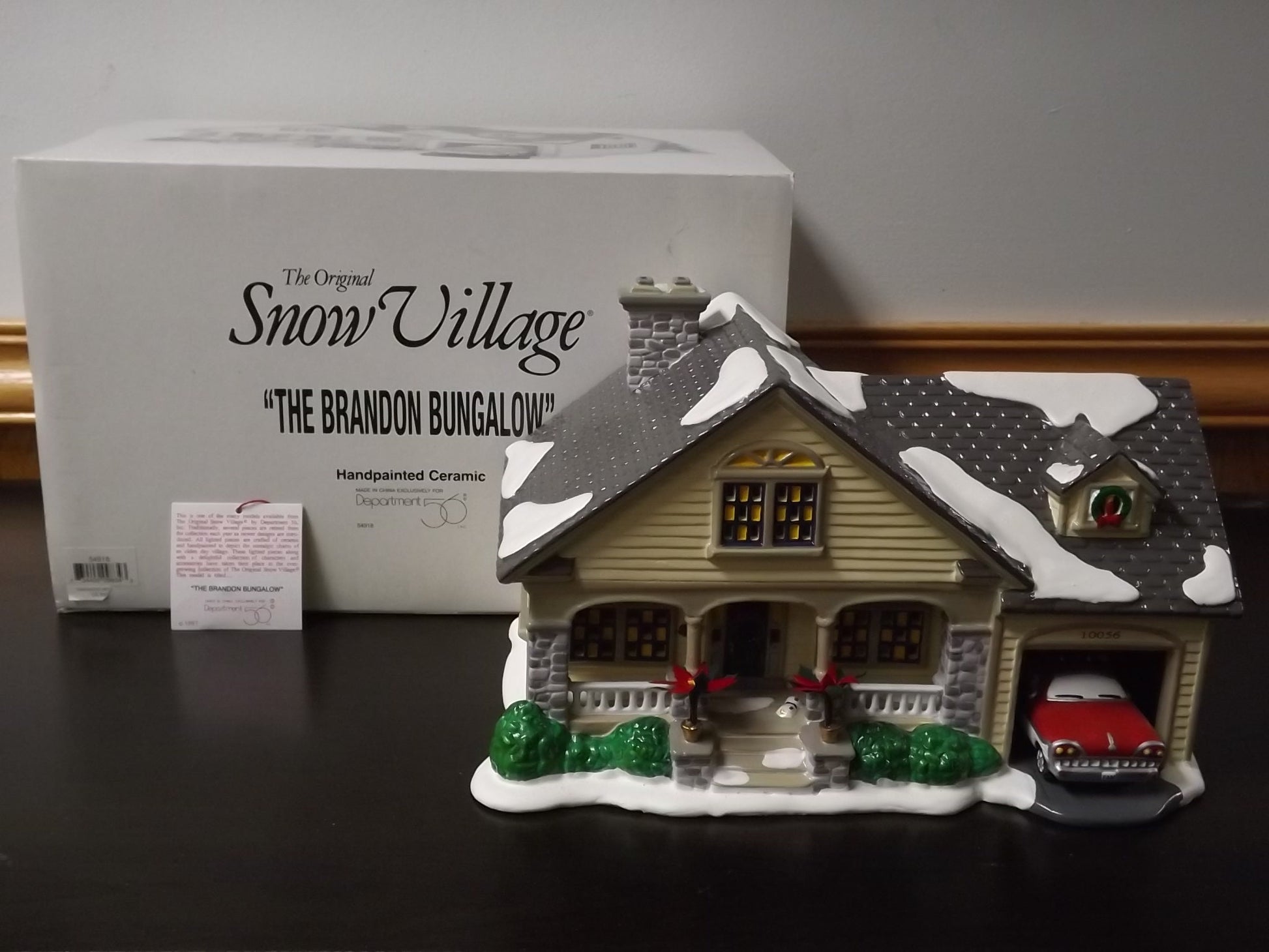 Vintage 1997 Snow Village "The Brandon Bungalow" Cottage Figurine (With Box & COA)