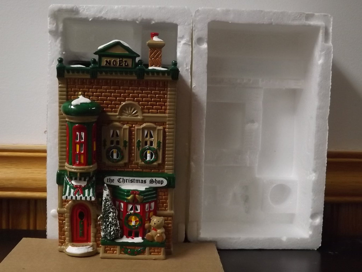 Vintage 1991 Snow Village "The Christmas Shop" Figurine with Box & COA