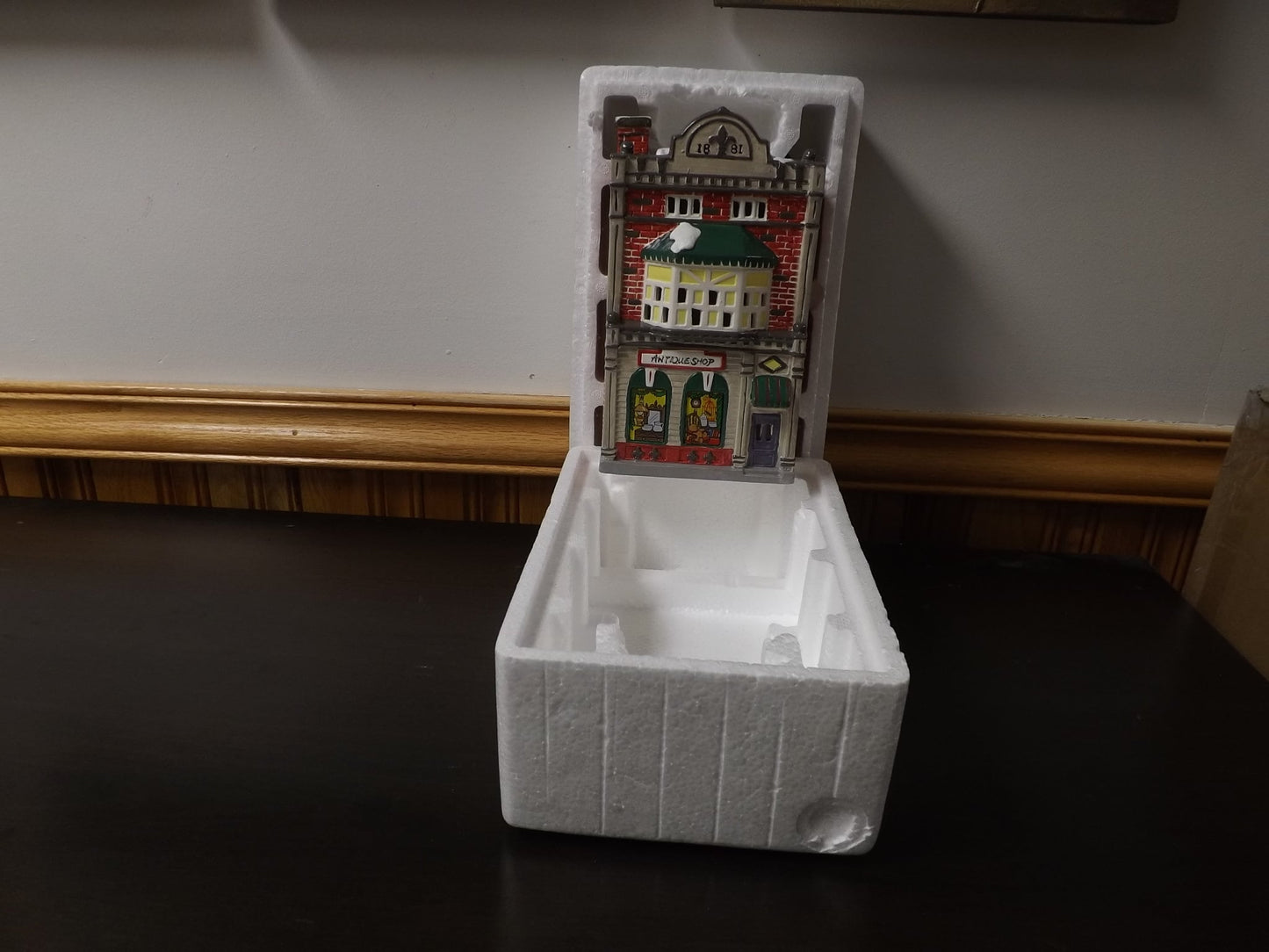 Vintage 1988 Snow Village "Antique Shop" Figurine with Box & COA