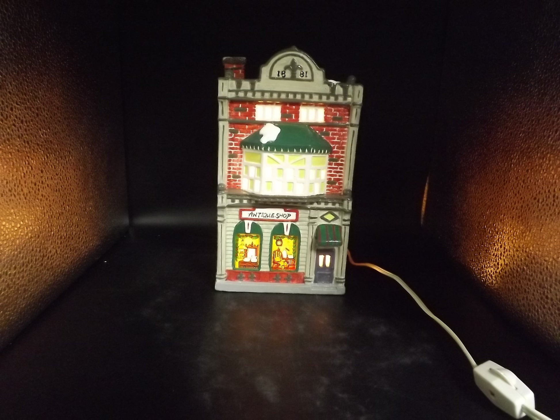 Vintage 1988 Snow Village "Antique Shop" Figurine with Box & COA