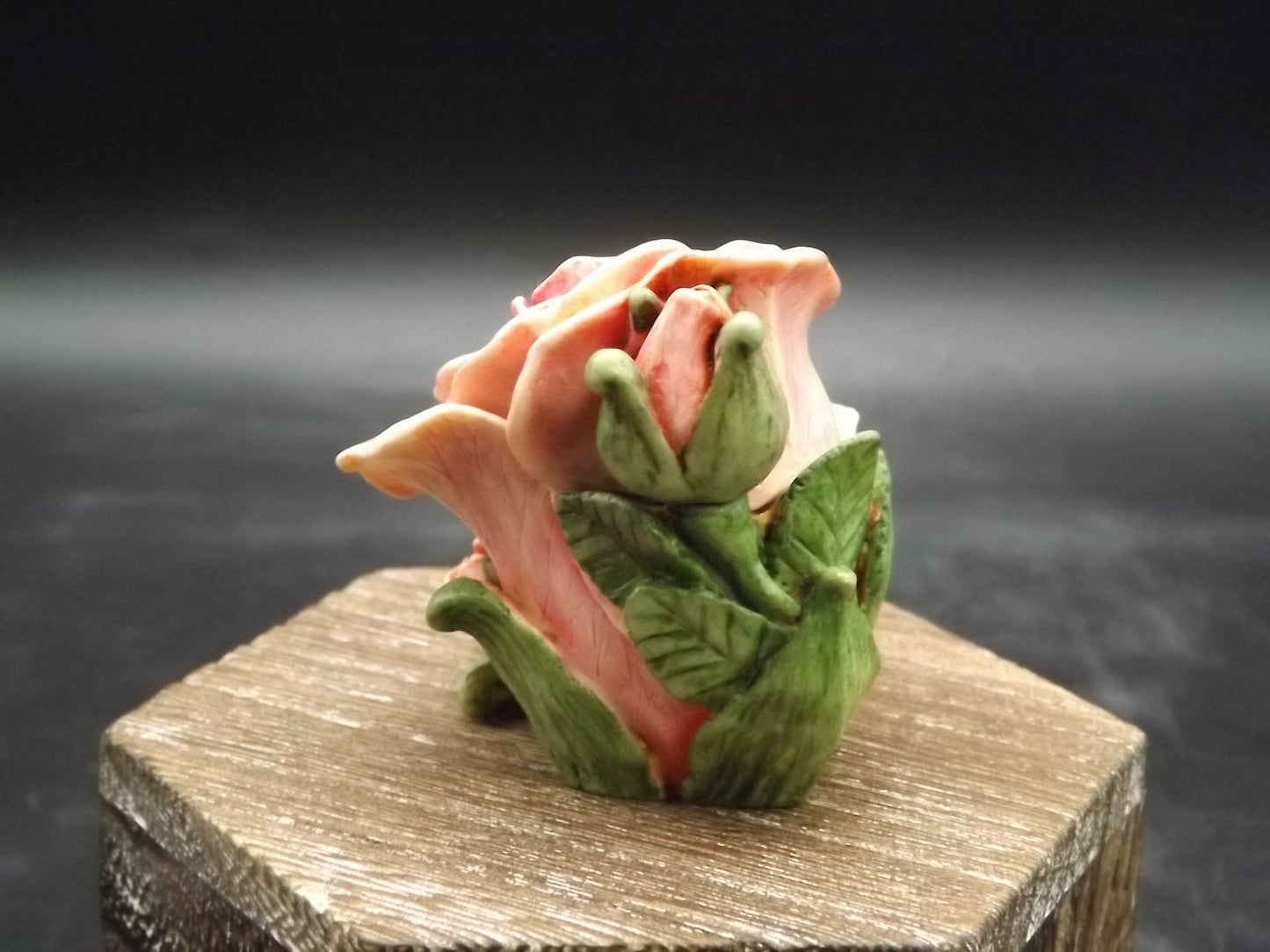 Harmony Kingdom Single Pink Rose Figurine: 1997 Limited Edition