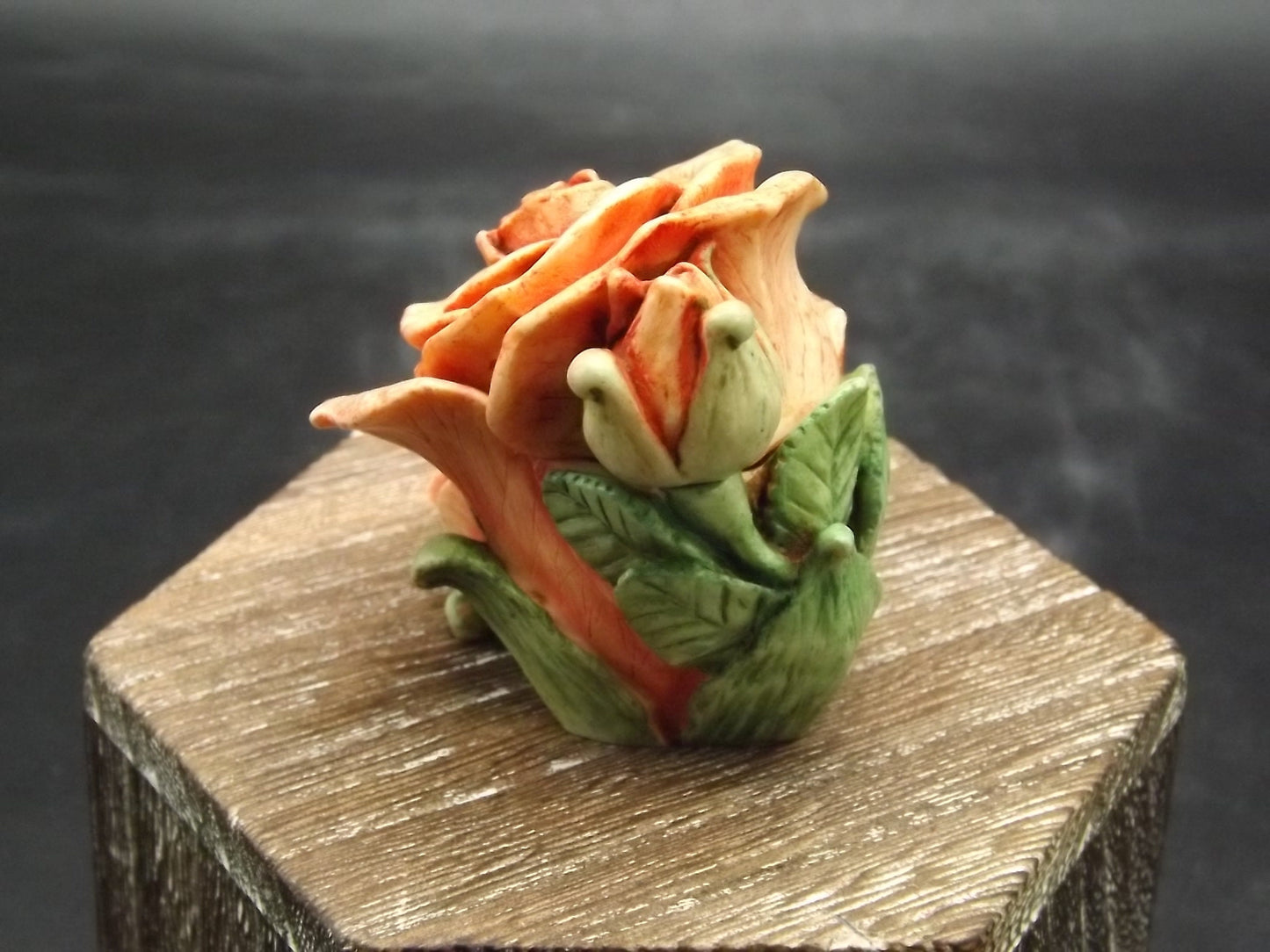 Harmony Kingdom Orange Rose Figurine: Limited Edition #3419/3600, Artist Signed