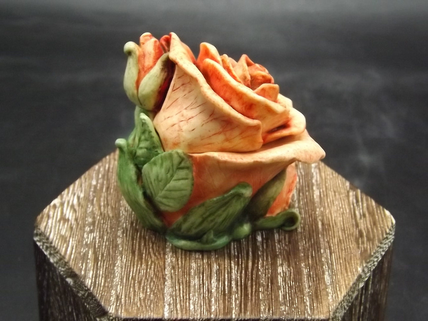 Harmony Kingdom Orange Rose Figurine: Limited Edition #3419/3600, Artist Signed