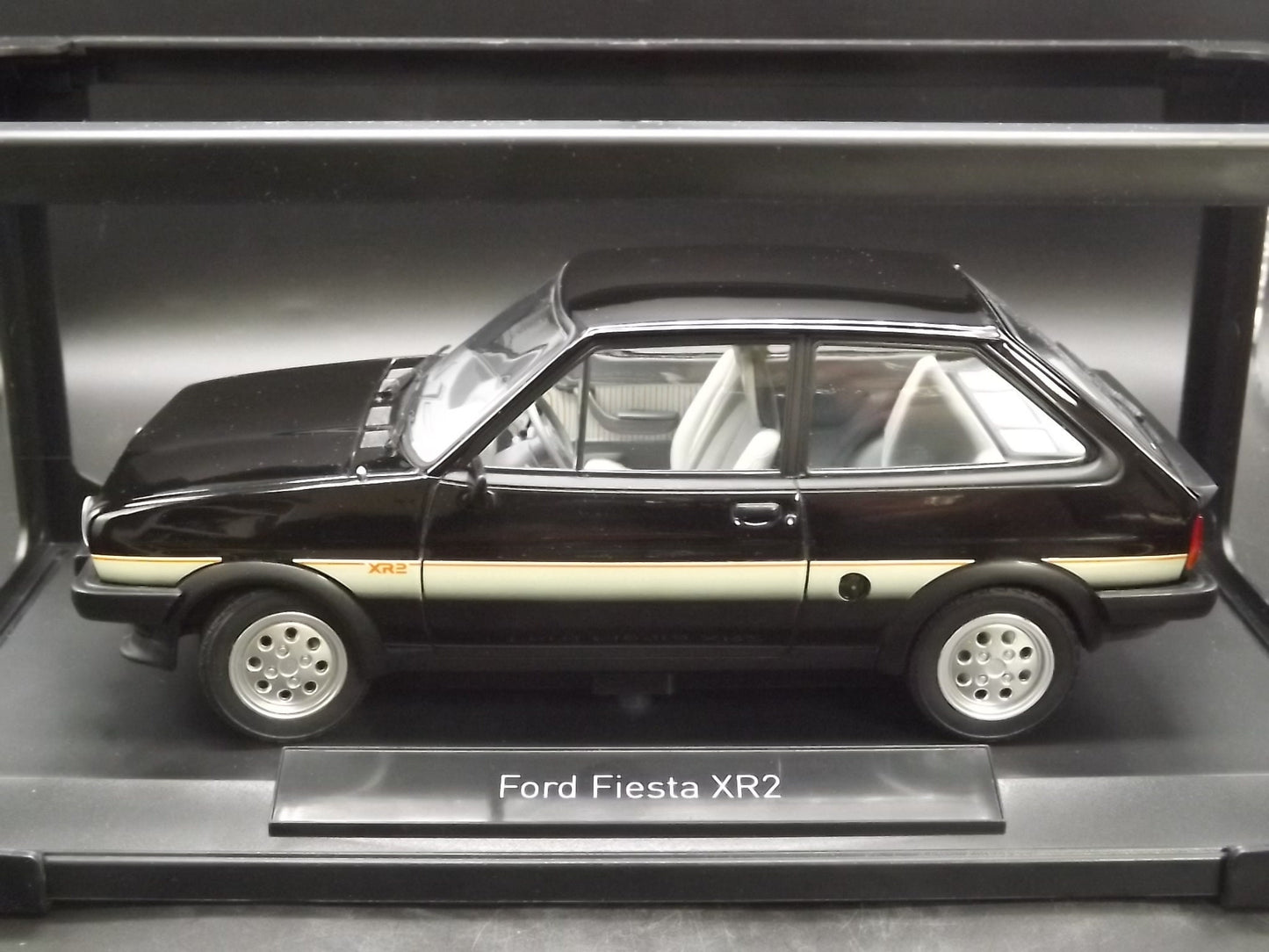 Vintage Norev Mint 1981 Black Ford Fiesta XR2 Metal Model in original box. Never displayed Exceptional condition. 1:18 scale.