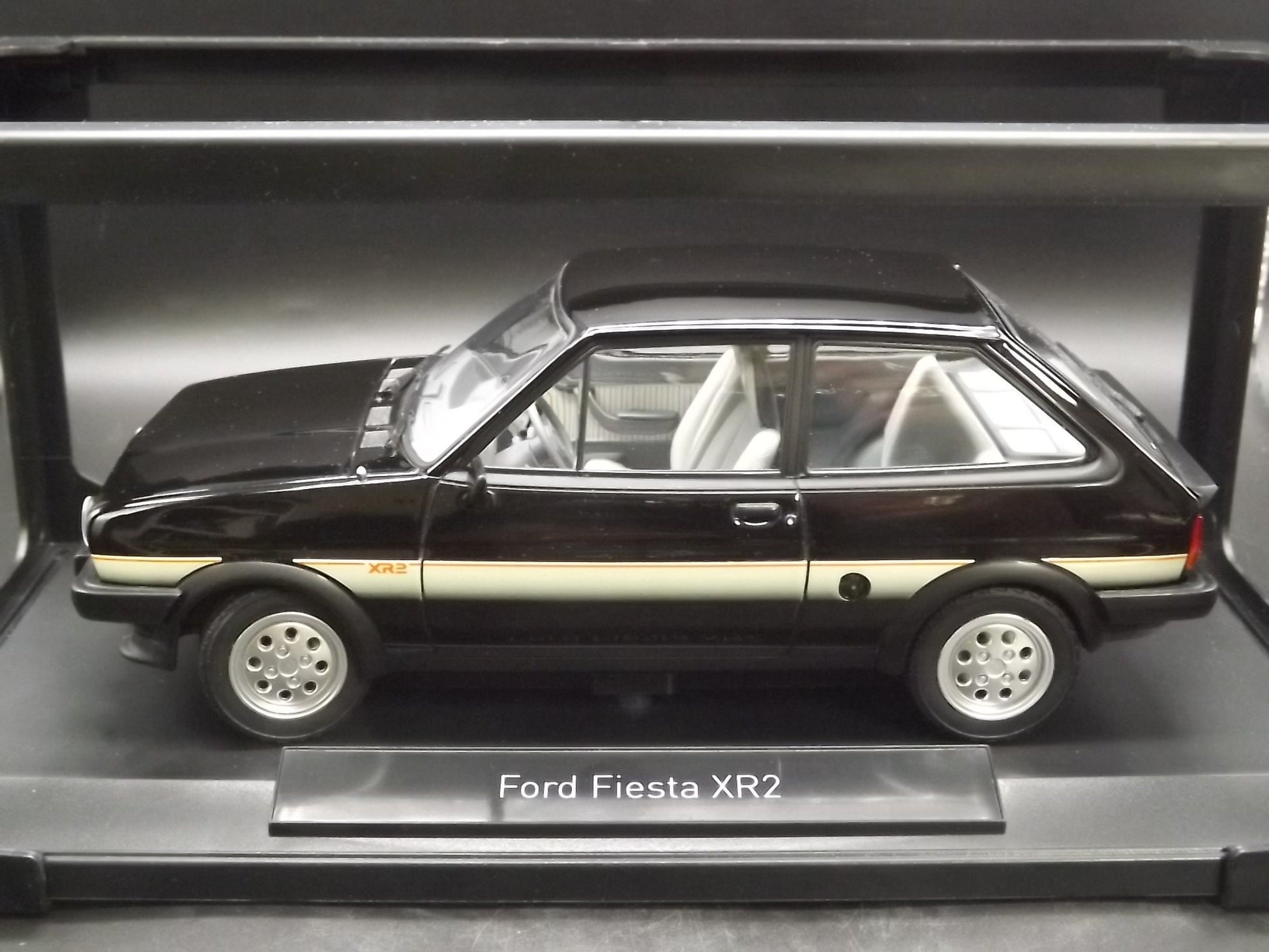 Vintage Norev Mint 1981 Black Ford Fiesta XR2 Metal Model in original box. Never displayed Exceptional condition. 1:18 scale.