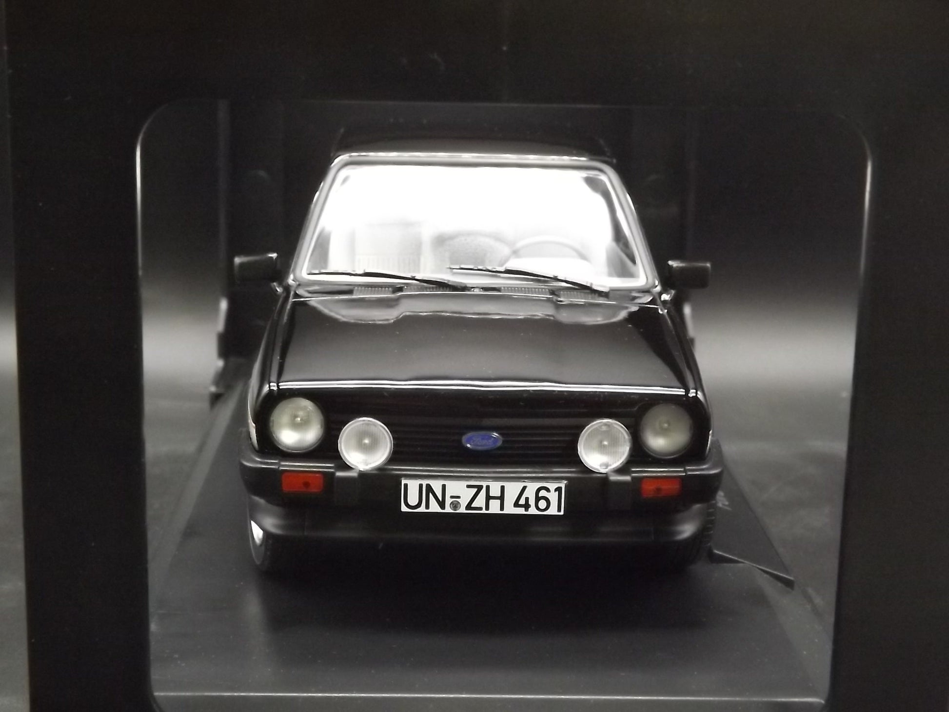 Vintage Norev Mint 1981 Black Ford Fiesta XR2 Metal Model in original box. Never displayed Exceptional condition. 1:18 scale.